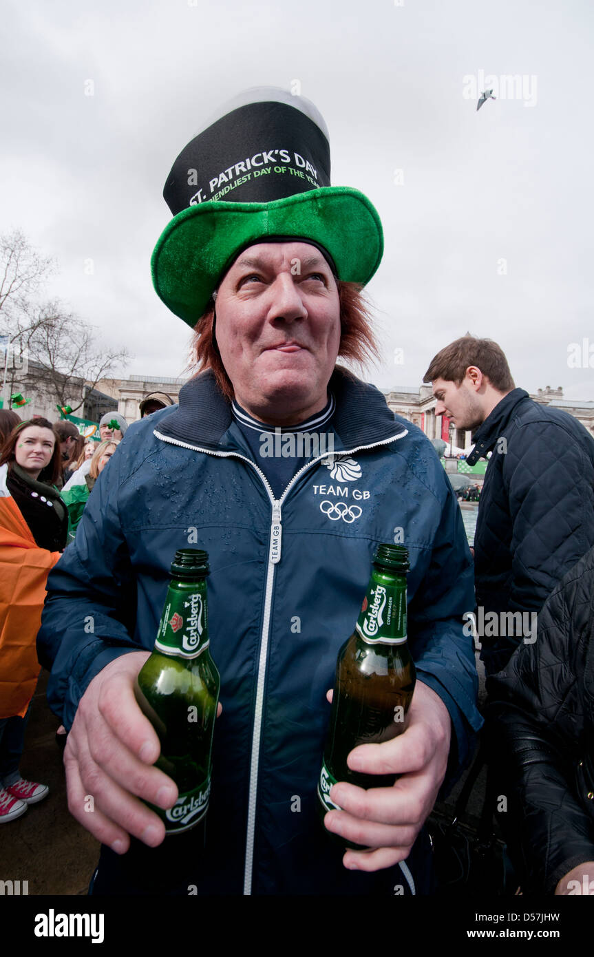 St Partrick's Day Celebrations in Trafalgar Square Stock Photo Alamy