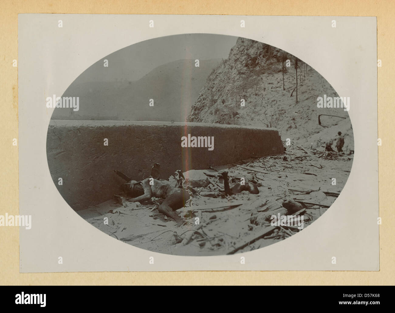 A photograph of the aftermath of the 1902 eruption of Mt. Pelee in ...