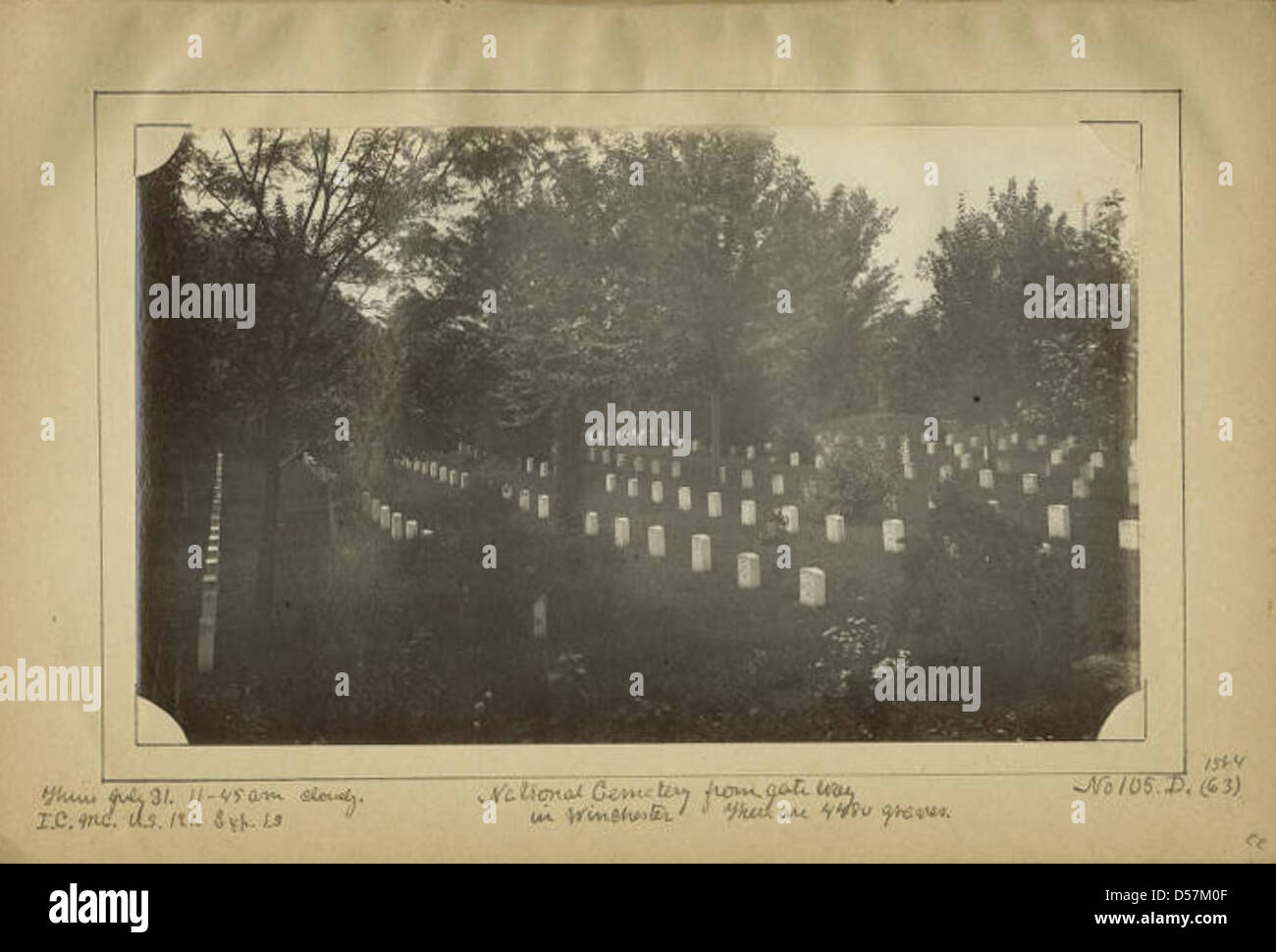 National Cemetery from gate way in Winchester Stock Photo Alamy