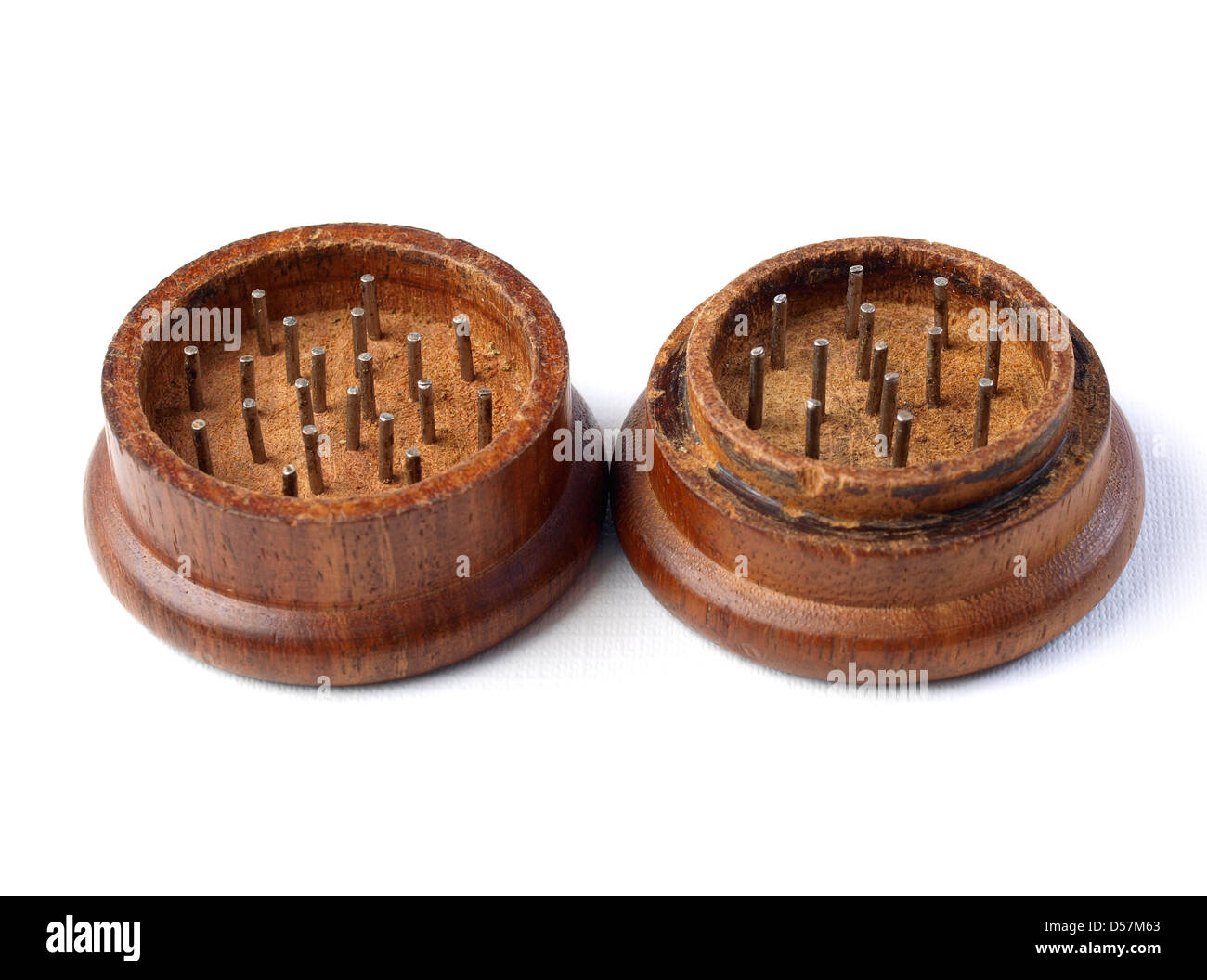 Grinder marihuana detail. The photo shows a macro photo oof a wooden grinder  Stock Photo - Alamy