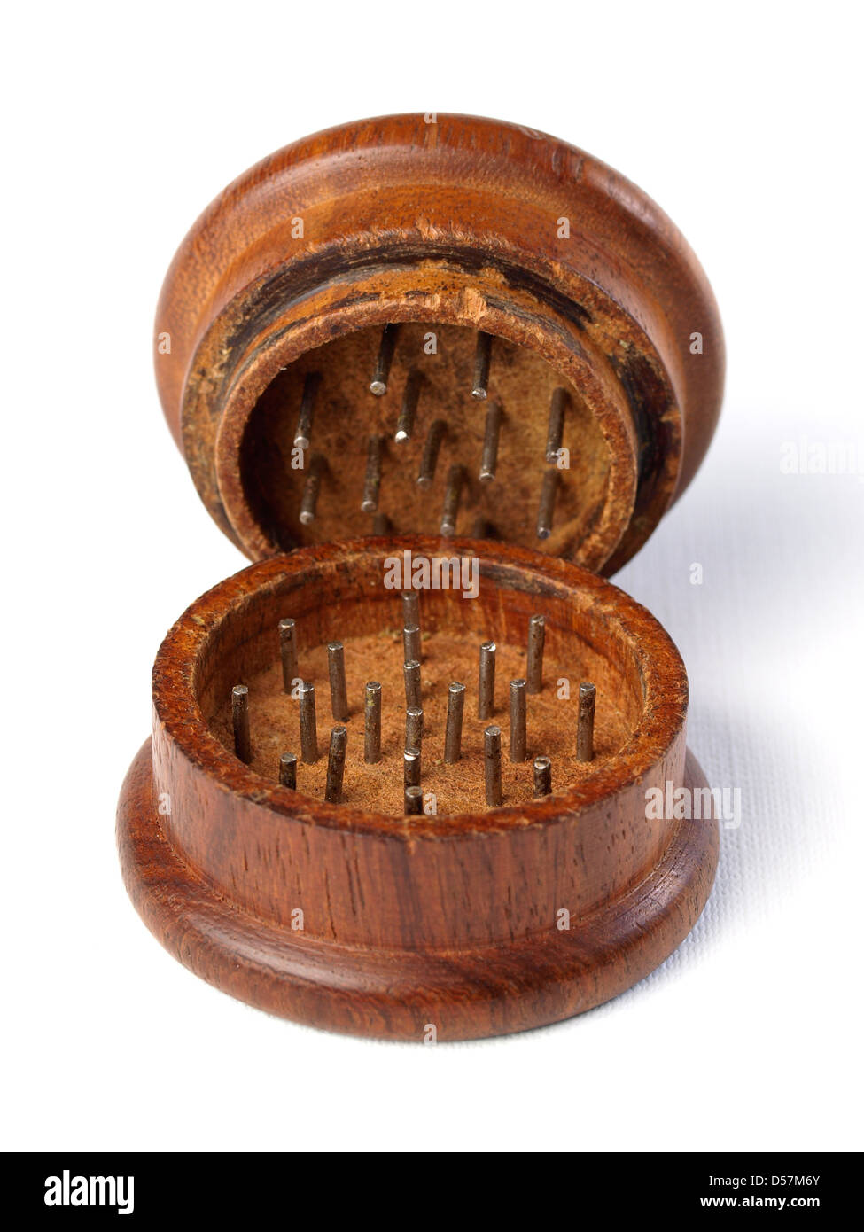 Grinder marihuana detail. The photo shows a macro photo oof a wooden grinder  Stock Photo - Alamy