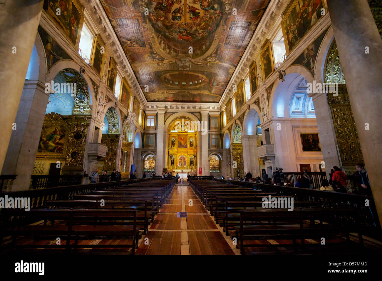 The interior of the Igreja de São Roque (Church of Saint Roch) in Lisbon, Portugal. Stock Photo