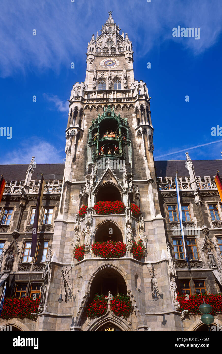 The Rathaus (Town Hall ), The Marienplatz, Munich, Bavaria, Germany Stock Photo