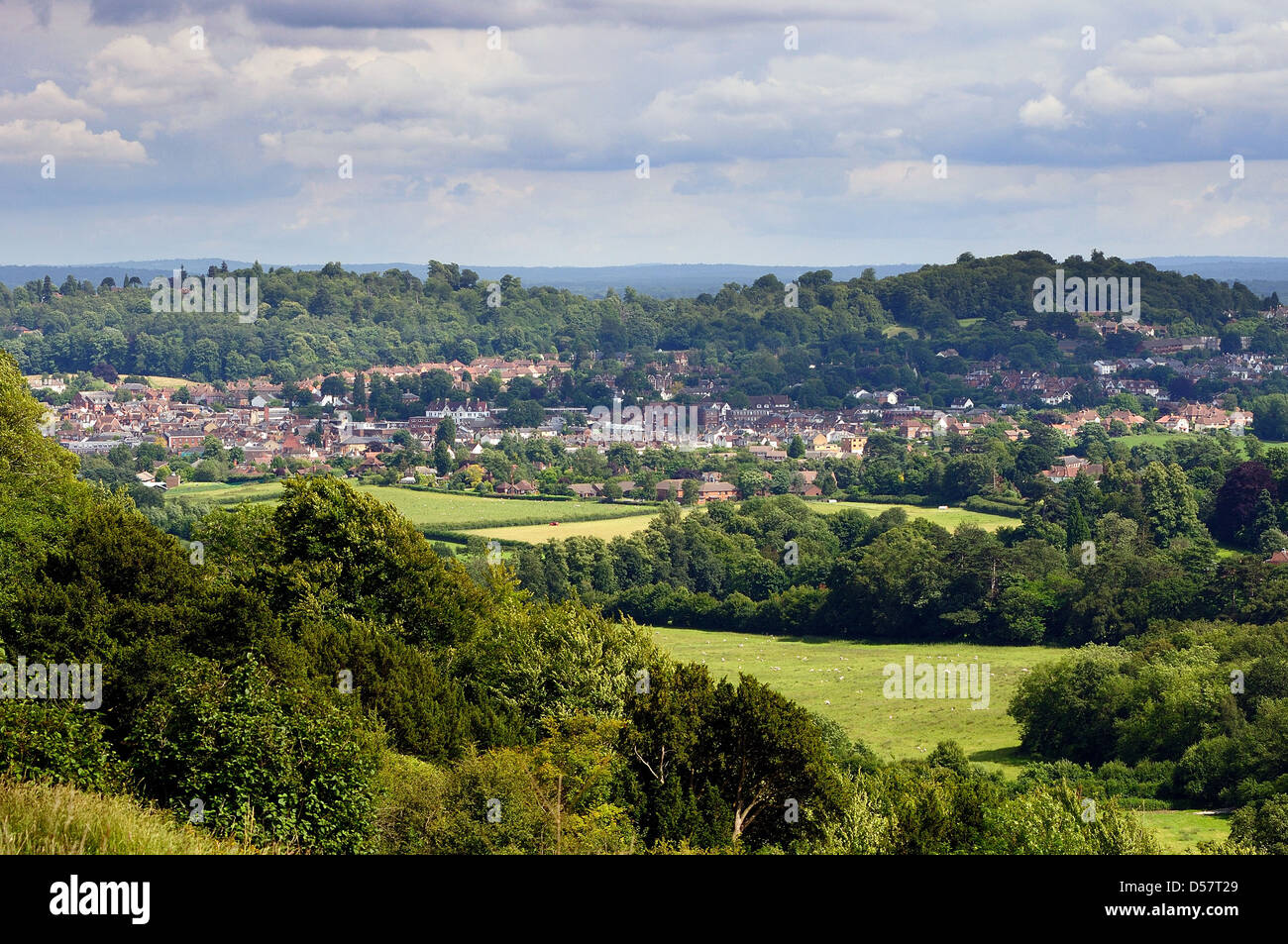 Dorking from The North Downs Surrey Stock Photo Alamy