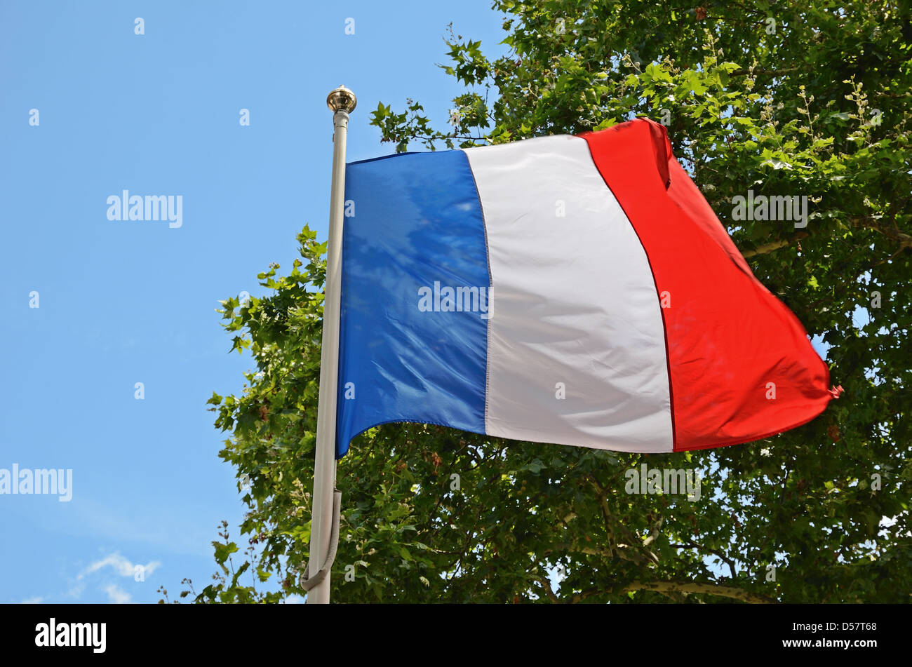 French flag flying Stock Photo