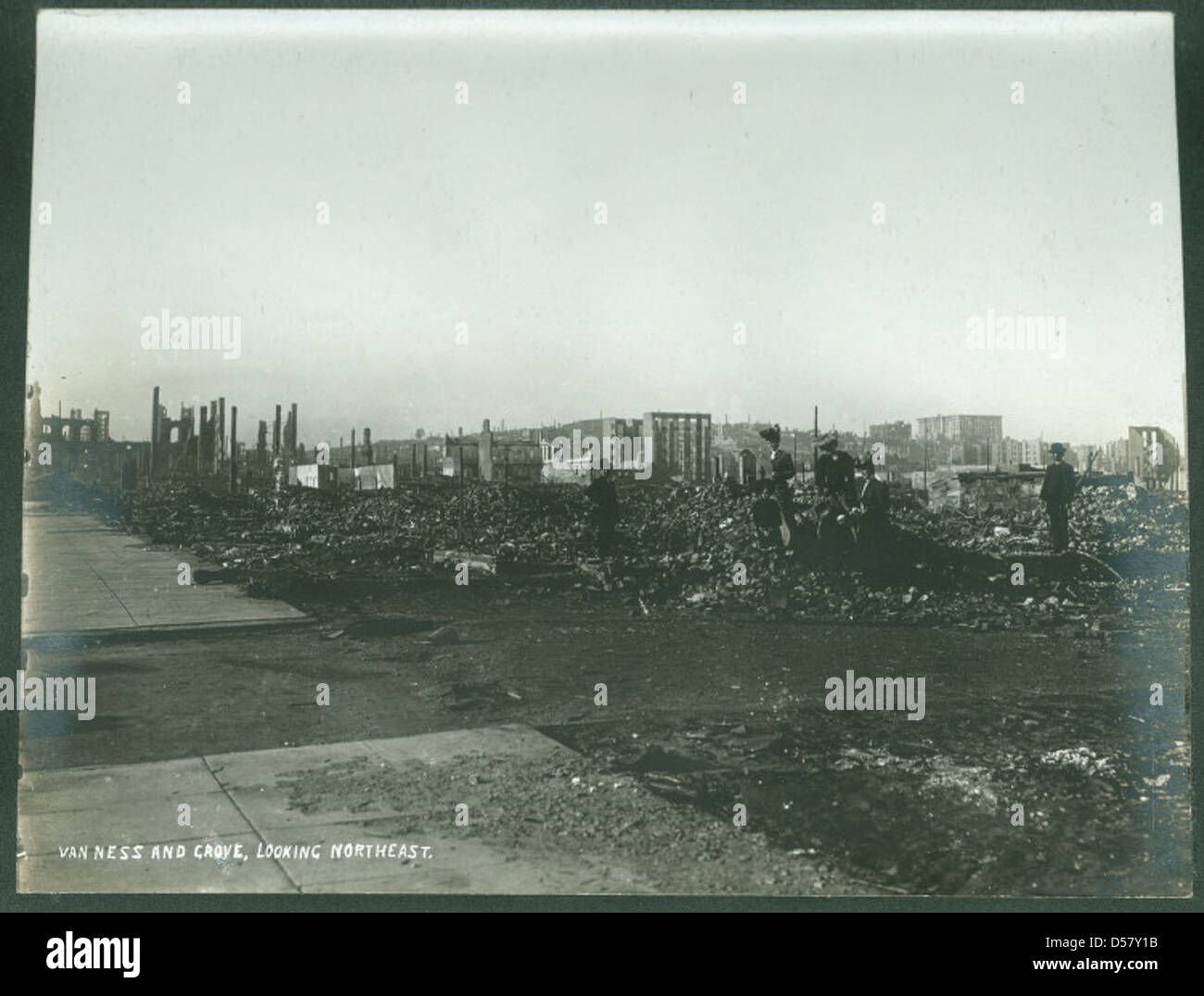 Van Ness and Grove, Looking Northeast. Stock Photo