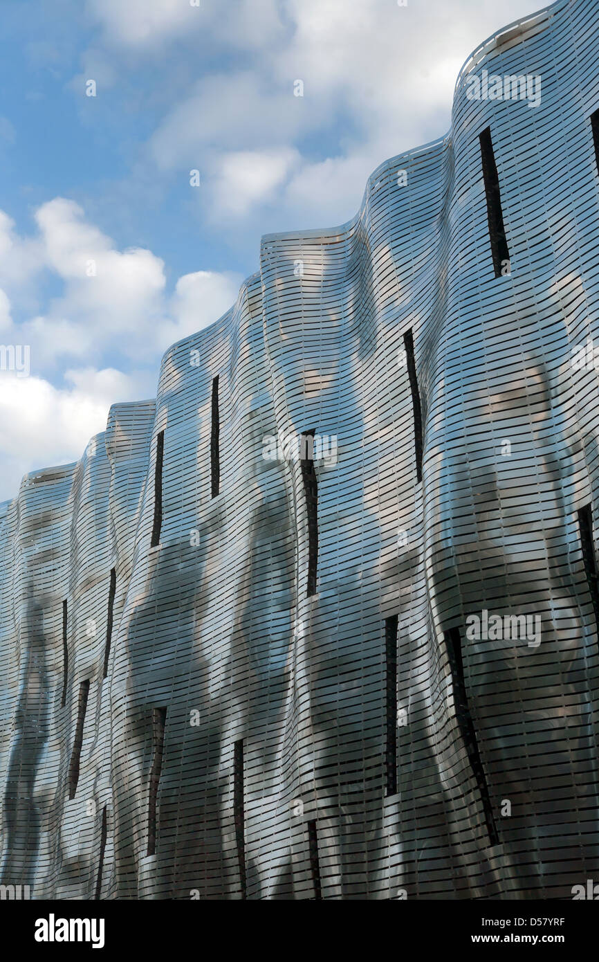 Poznan, Poland, equipped with metal facade of the new part of the shopping center Stary Browar Stock Photo
