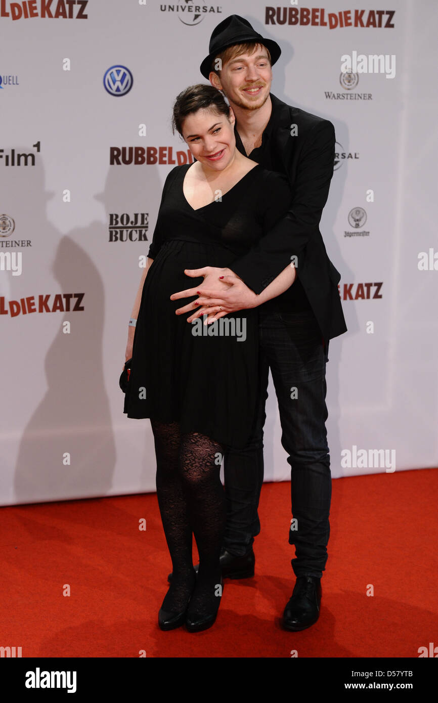 Tino Mewes and his pregnant wife Jamilla Saab at the premiere of  Rubbeldiekatz at Cinemaxx Potsdamer Platz movie theatre Stock Photo -  Alamy