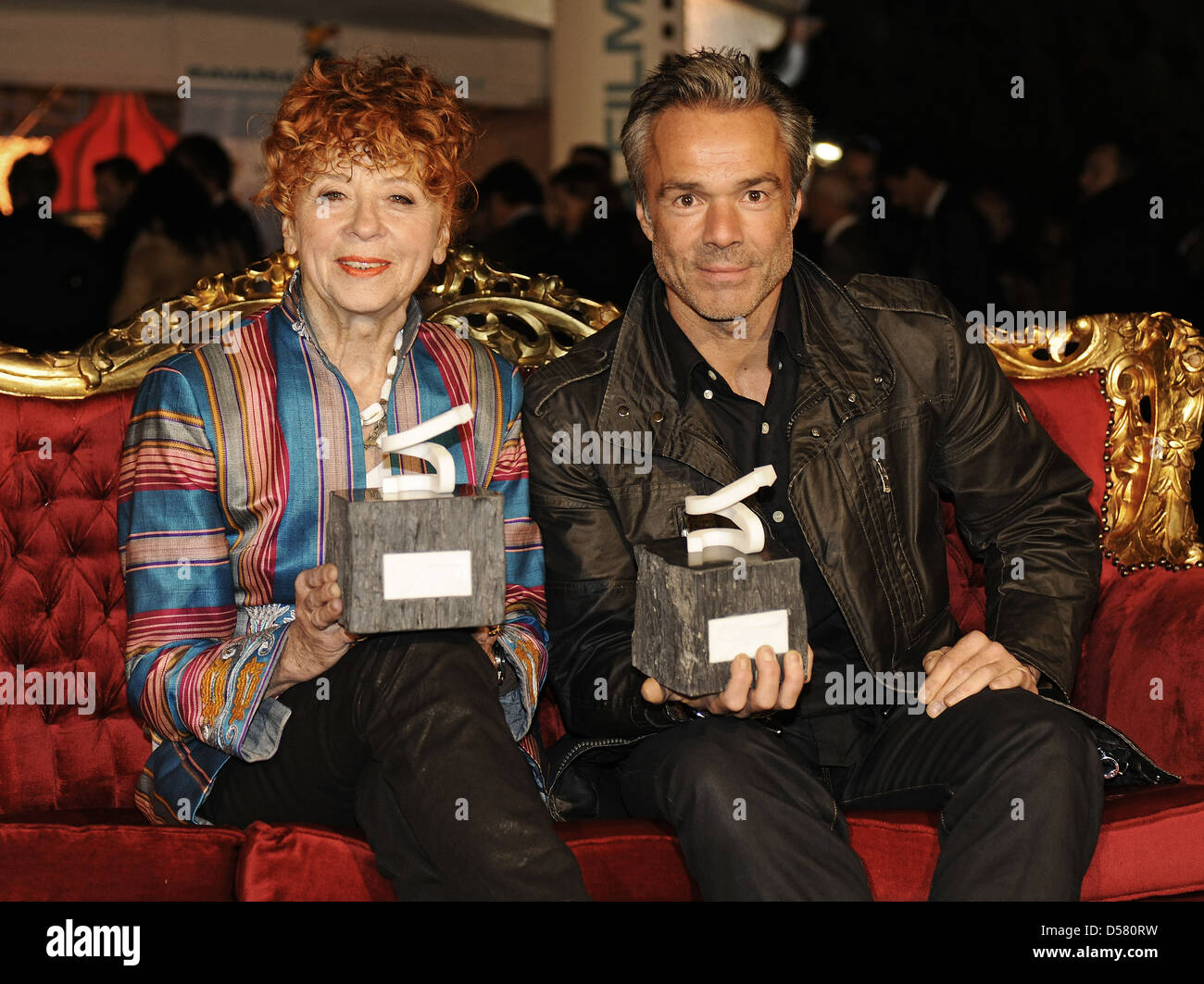 Herlinde Koelbl and Hannes Jaenicke at the Querdenker Awards 2011 at Bavaria studios. Munich, Germany - 29.11.2011 Stock Photo