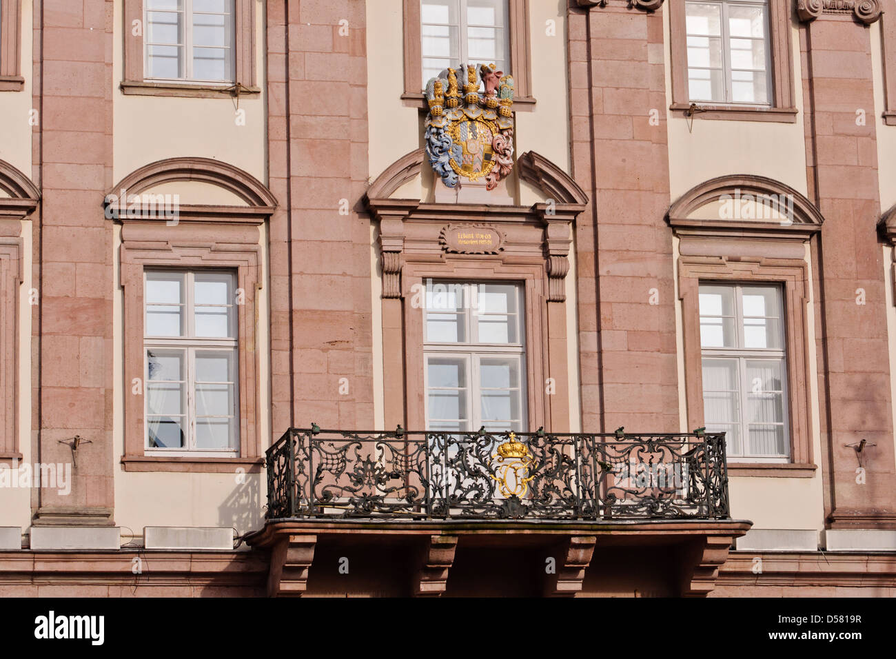 Heidelberg city hall, town hall, with balcony Heidelberg Old Town