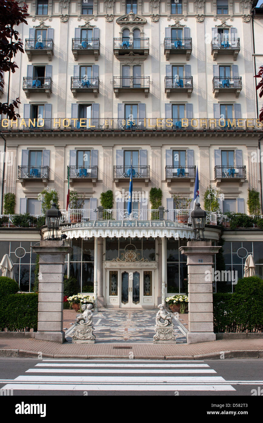 Grand Hotel des les Borromees Stresa Lake Maggiore Stock Photo