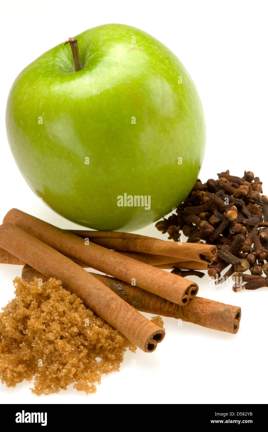 Apple cider ingredients on white Stock Photo Alamy