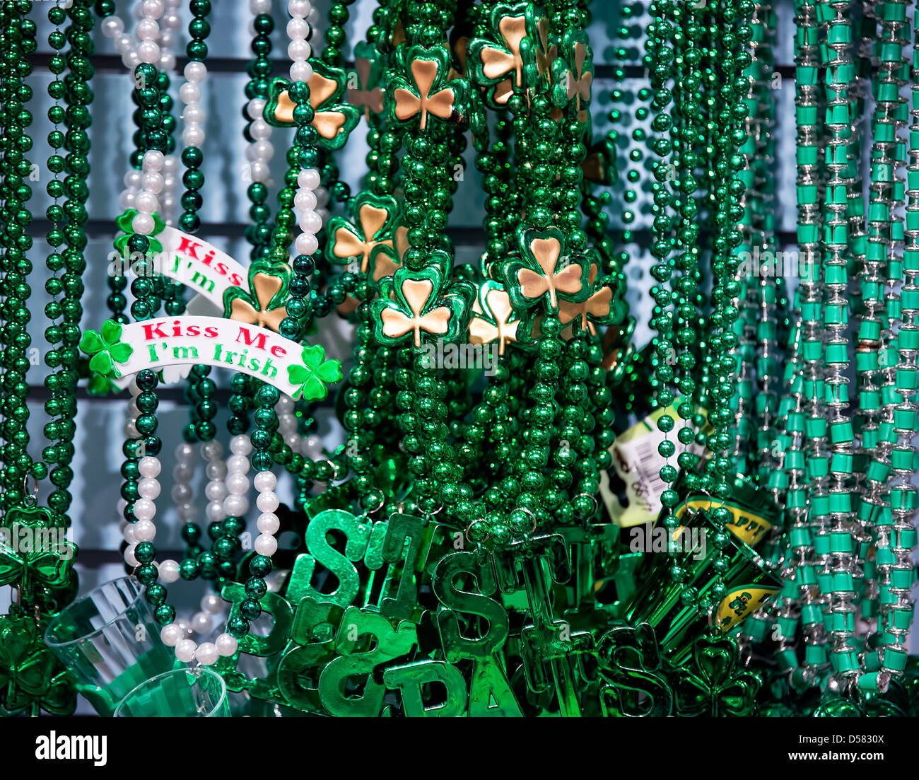 St Patrick's Day trinkets. Stock Photo