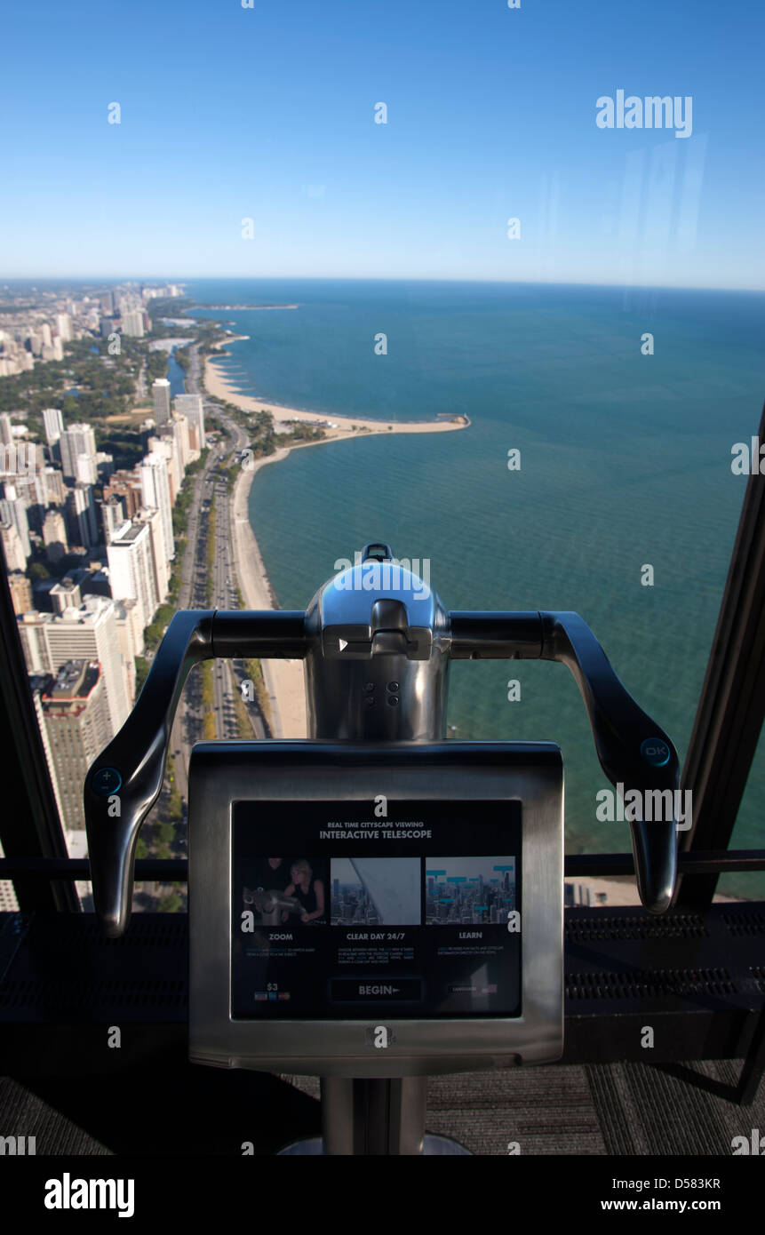 LAKE MICHIGAN OBSERVATION DECK WINDOW JOHN HANCOCK TOWER (©BRUCE GRAHAM