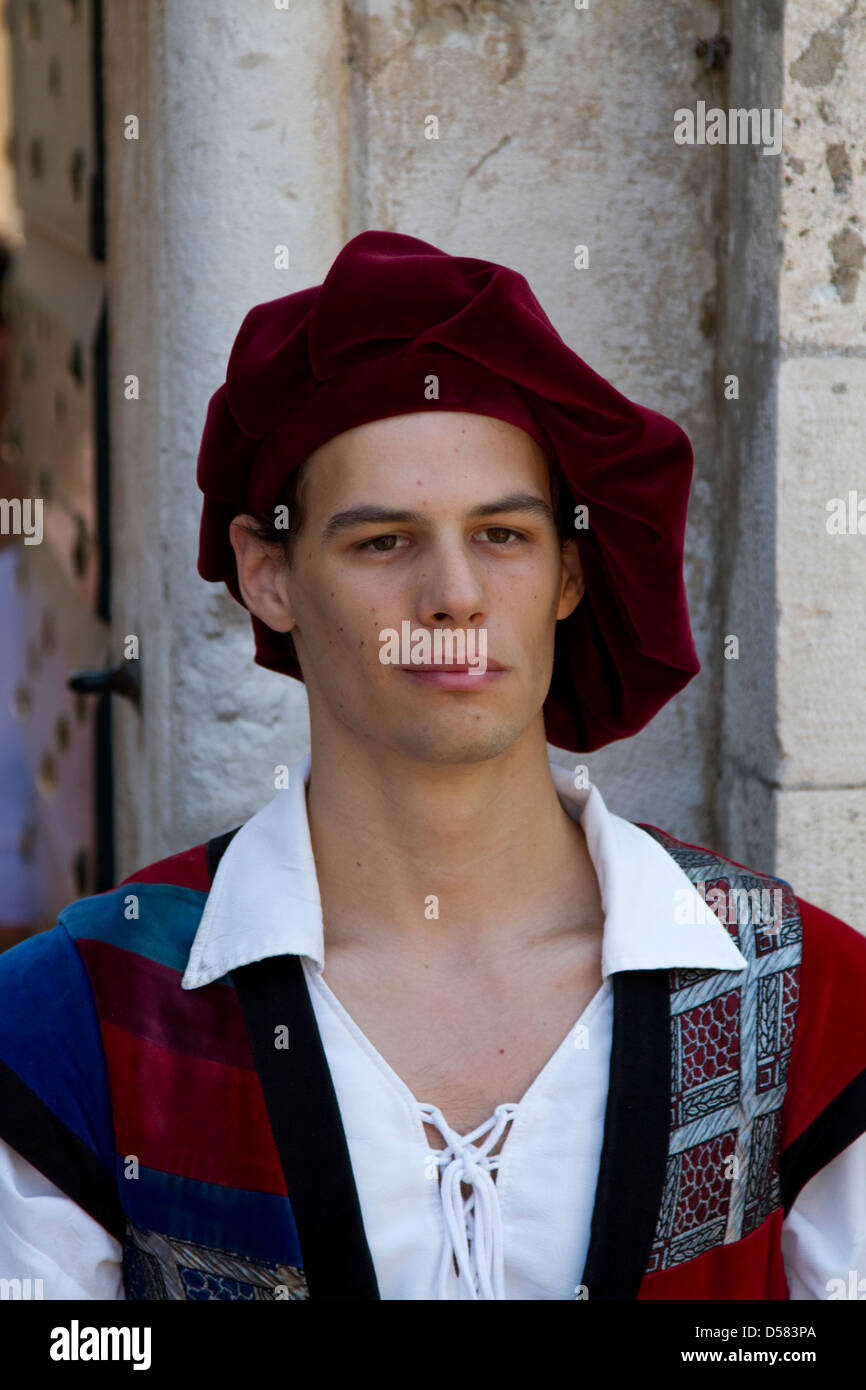 Soldier at the gates of Dubrovnik old town, Croatia Stock Photo