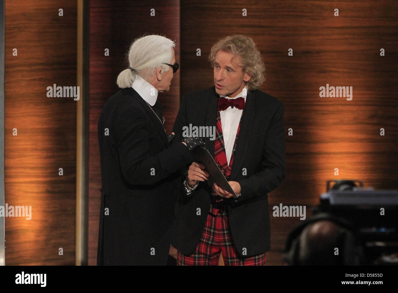 Karl Lagerfeld, Thomas Gottschalk on German ZDF TV show 'Wetten, dass