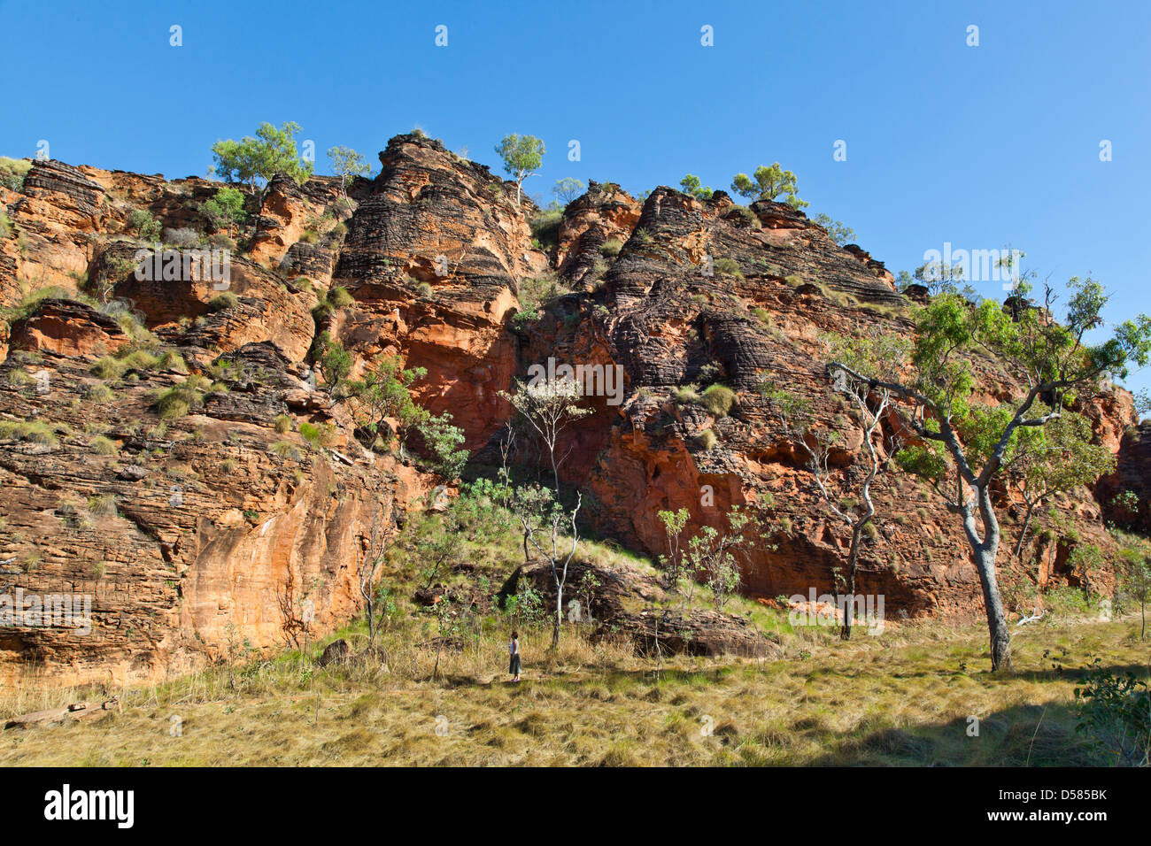 sculptured sandstone formations at Mirima, Hidden Valley National Park, Kununarra, Western Australia Stock Photo