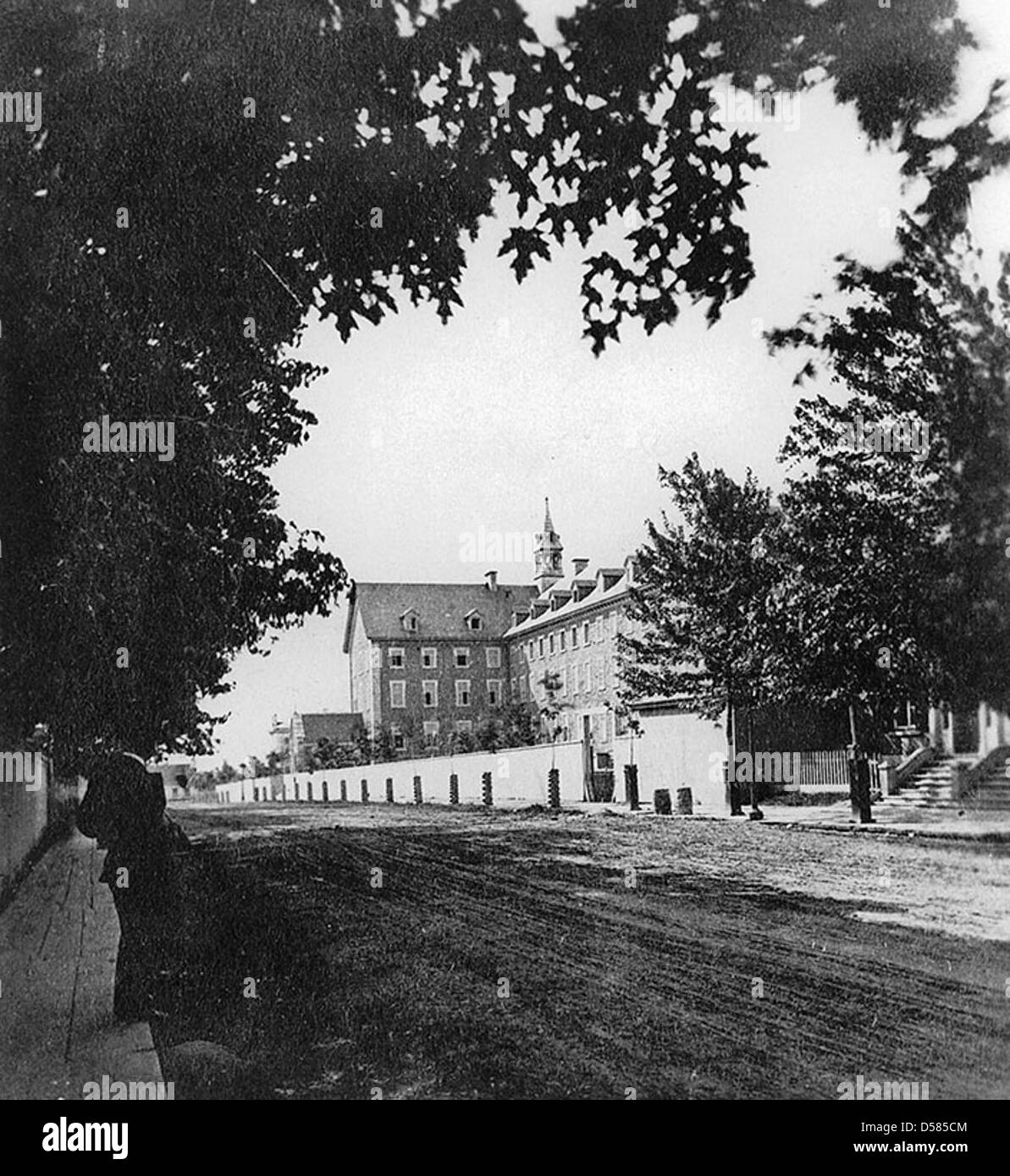 Grey Nuns Convent building seen from Guy Street, Montreal, QC, about 1875 Stock Photo