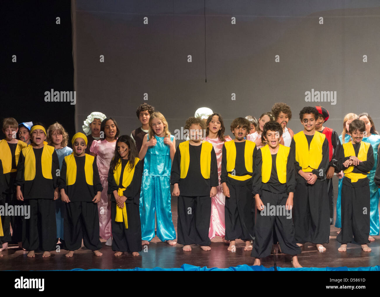 Performance of The Arabian Nights at the theatre of the British International School, Cairo, Egpyt (BISC) Stock Photo