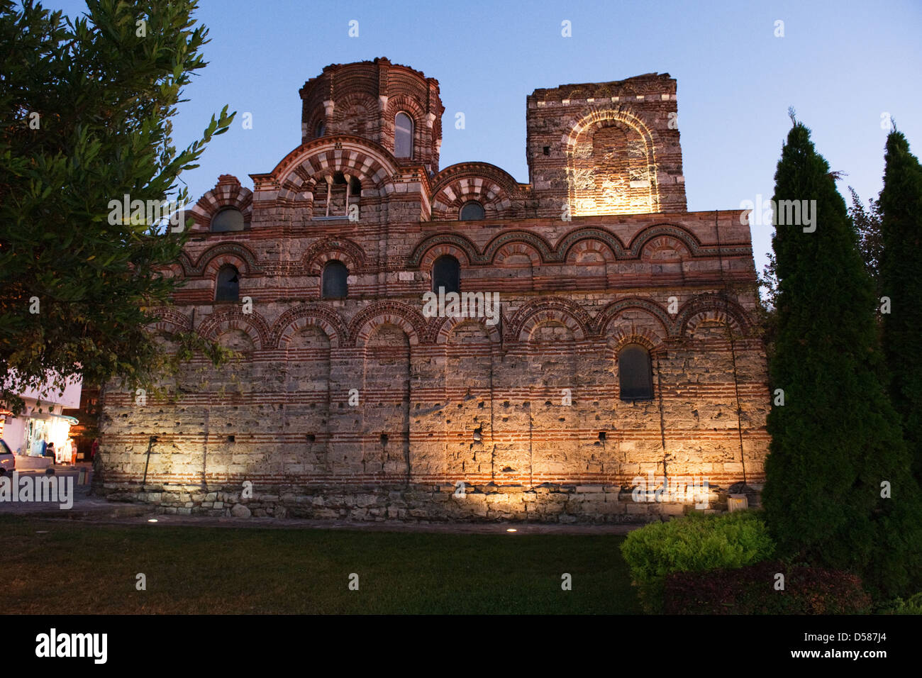 Nessebar, Bulgaria, the Christos Pantokrator Church on the Old Town Square Stock Photo