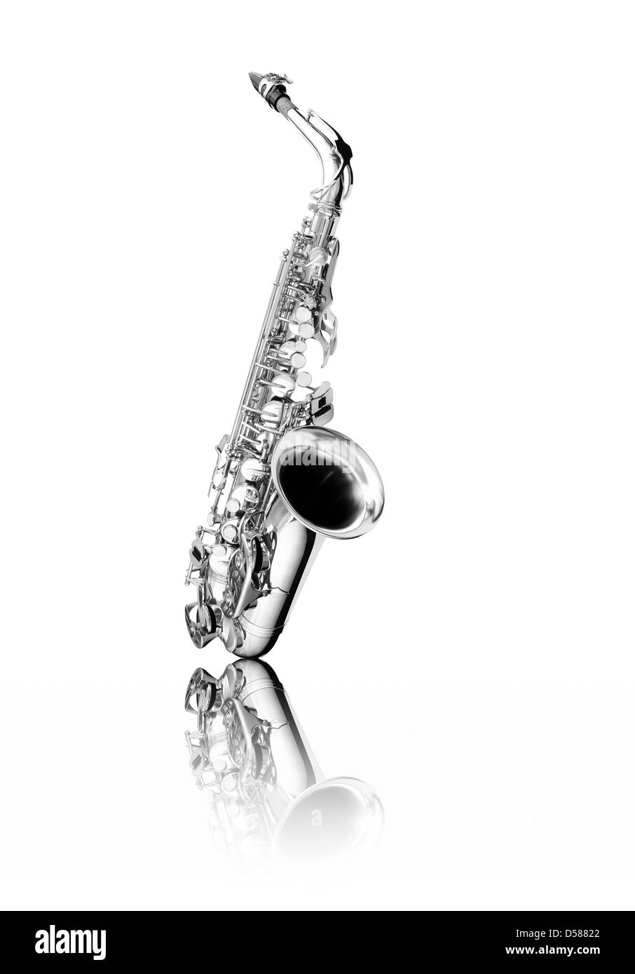 Saxophone Black and White Stock Photo