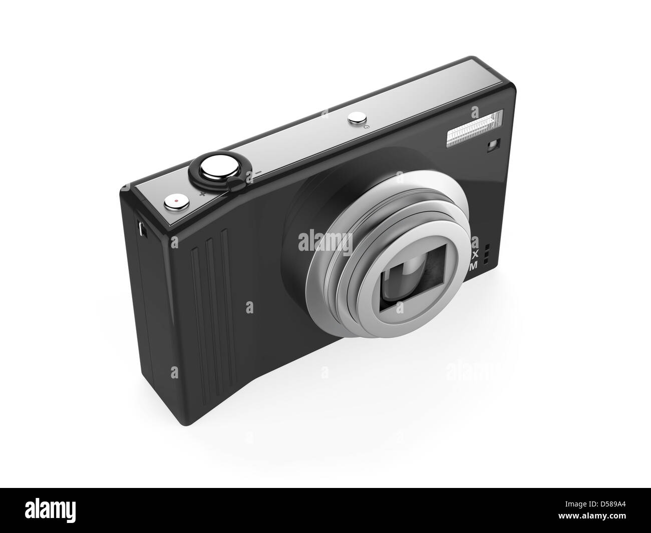 Digital camera isolated on white background Stock Photo - Alamy