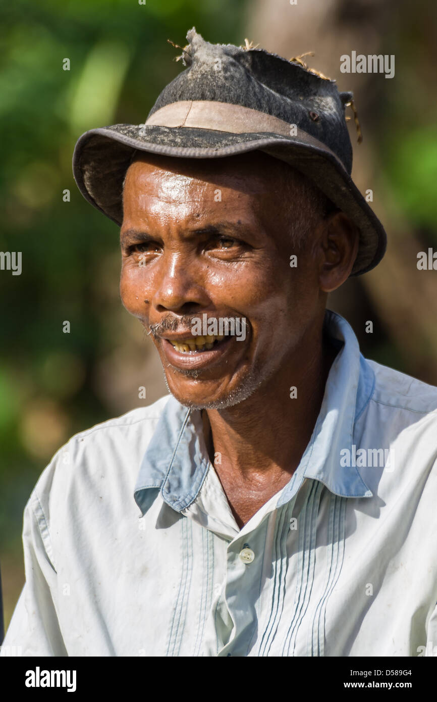 Man of ethnicity Sakalava native of Nosy Be island, north of Madagascar, on March 31, 2008 Stock Photo