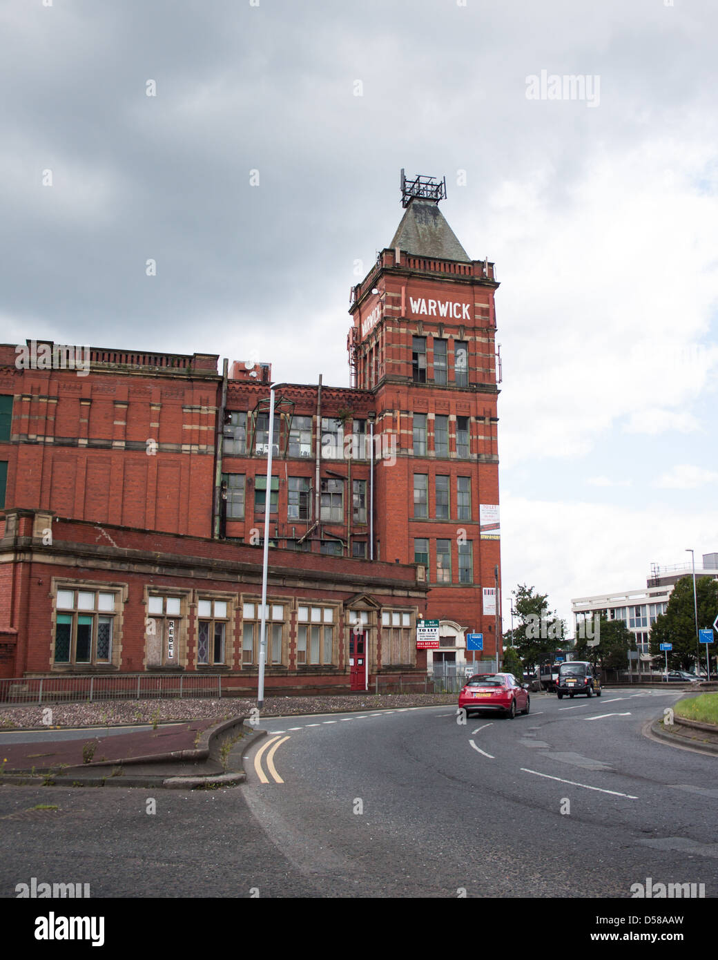 The Warwick Mill, Middleton, Manchester as seen from Oldham Road, Stock Photo