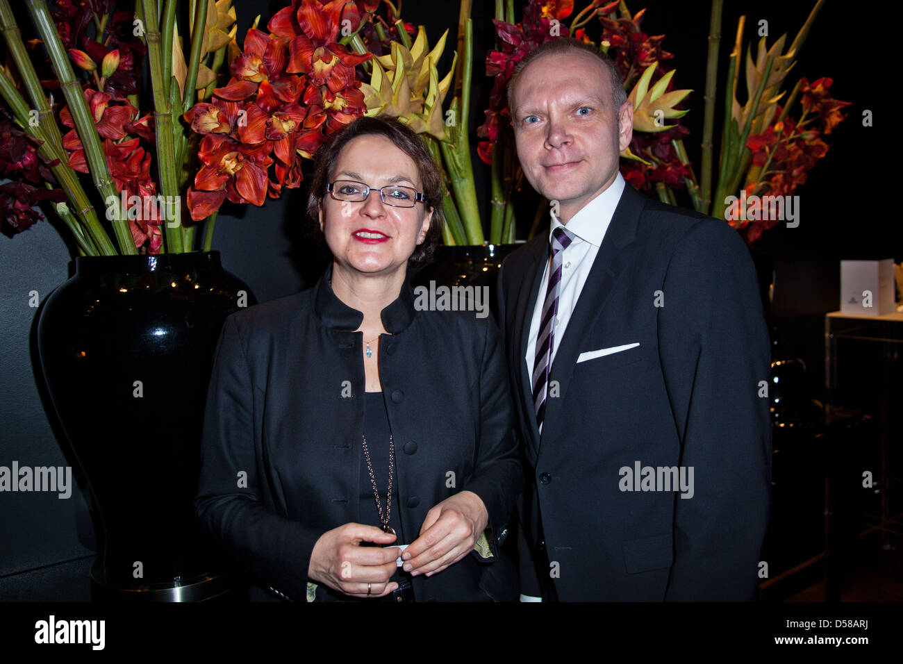 Ulrike Fohr (Manager of the Hotel The George) and Sven Zahn (CEO of the department store Alsterhaus) at 'Schoenes Hamburg' Stock Photo