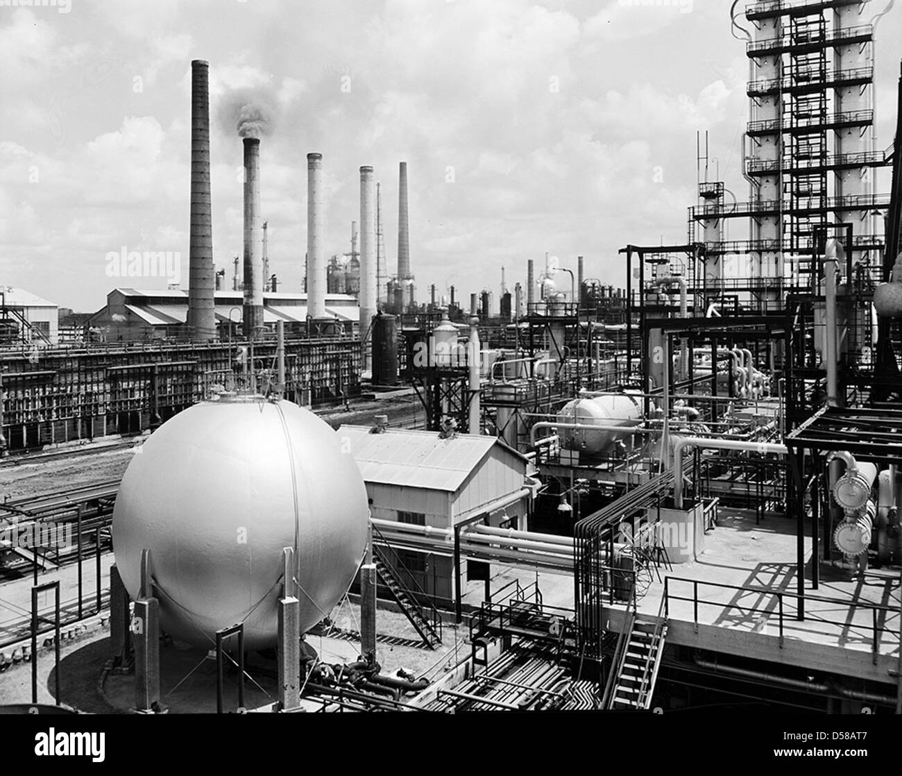 This image shows equipment used in the alkylation process at Gulf Oil ...