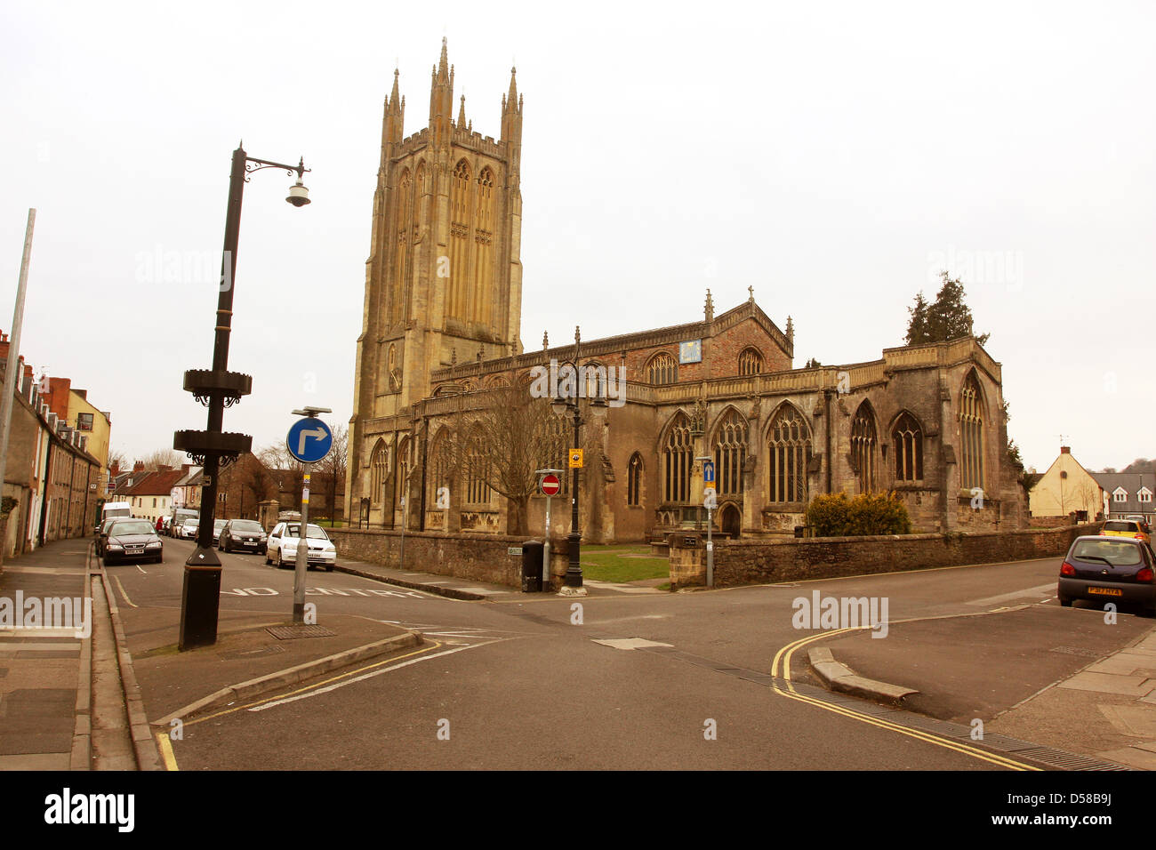 St Cuthbert's  Church in Wells Somerset. This is the church used in the film Hot Fuzz Stock Photo