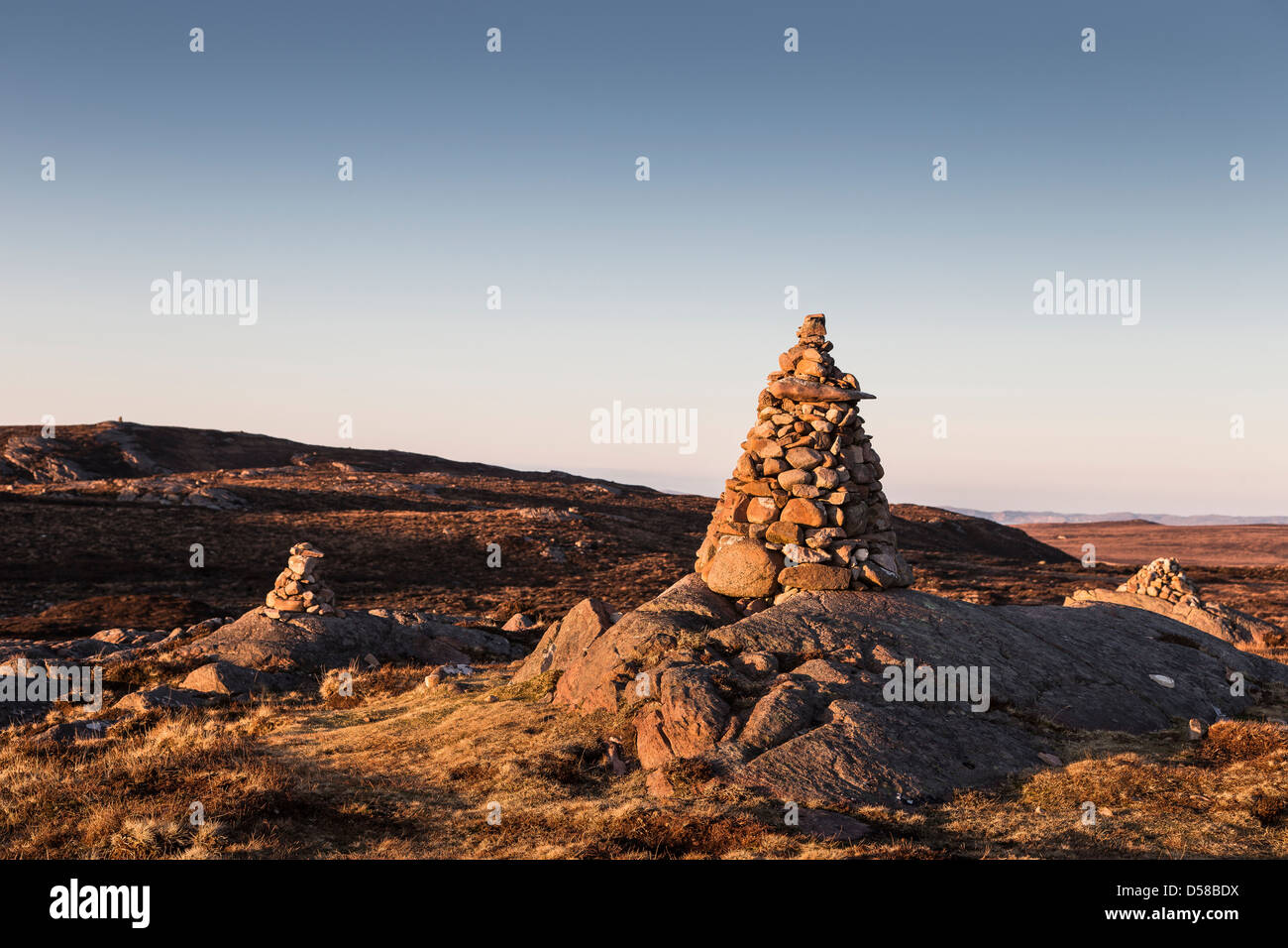 Cairn at Altandhu in the Coigach at Achiltibuie, Scotland. Stock Photo
