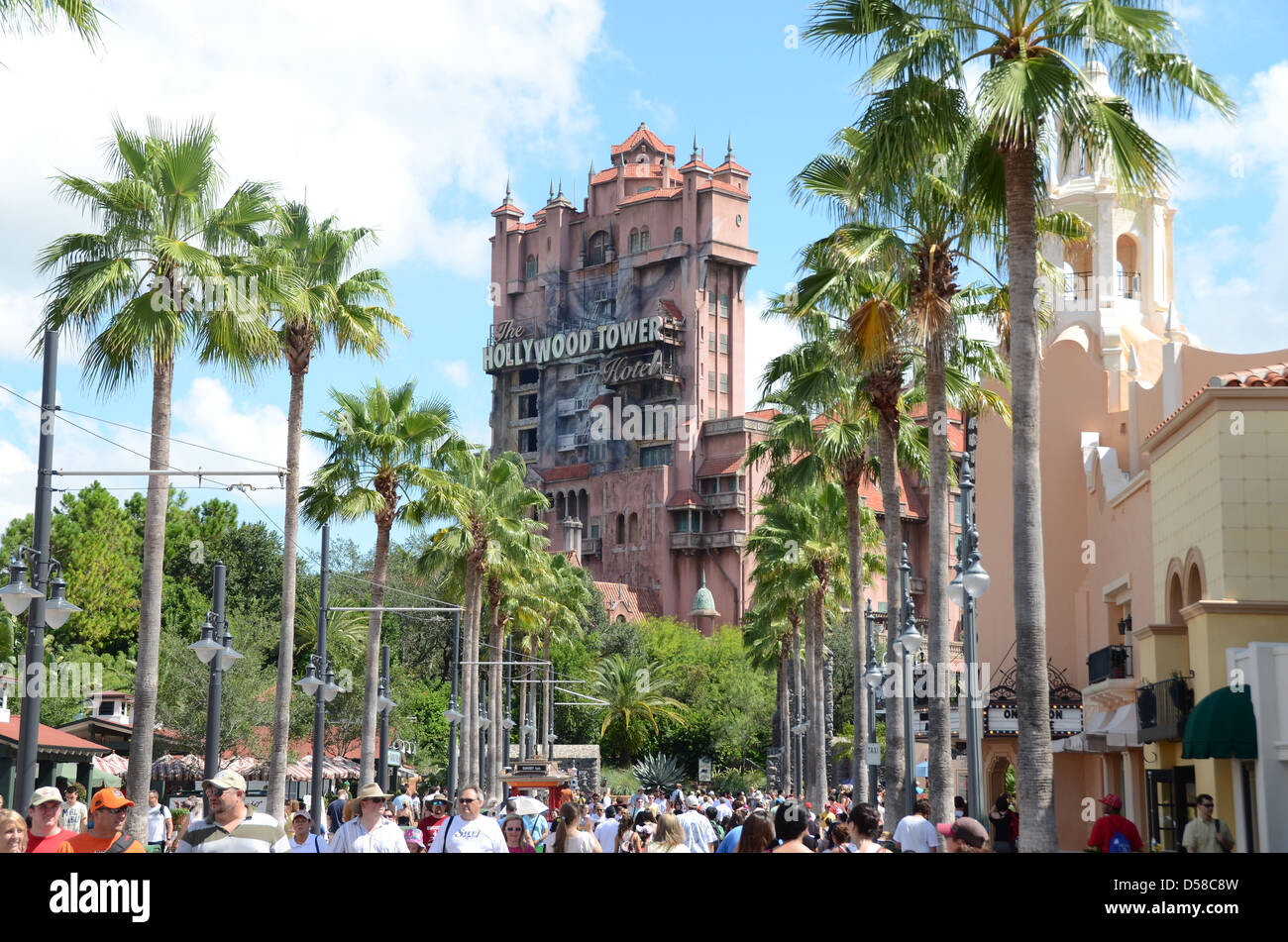 Tower of terror attraction at Disney's Hollywood Studios Walt Disney World Orlando Florida Stock Photo