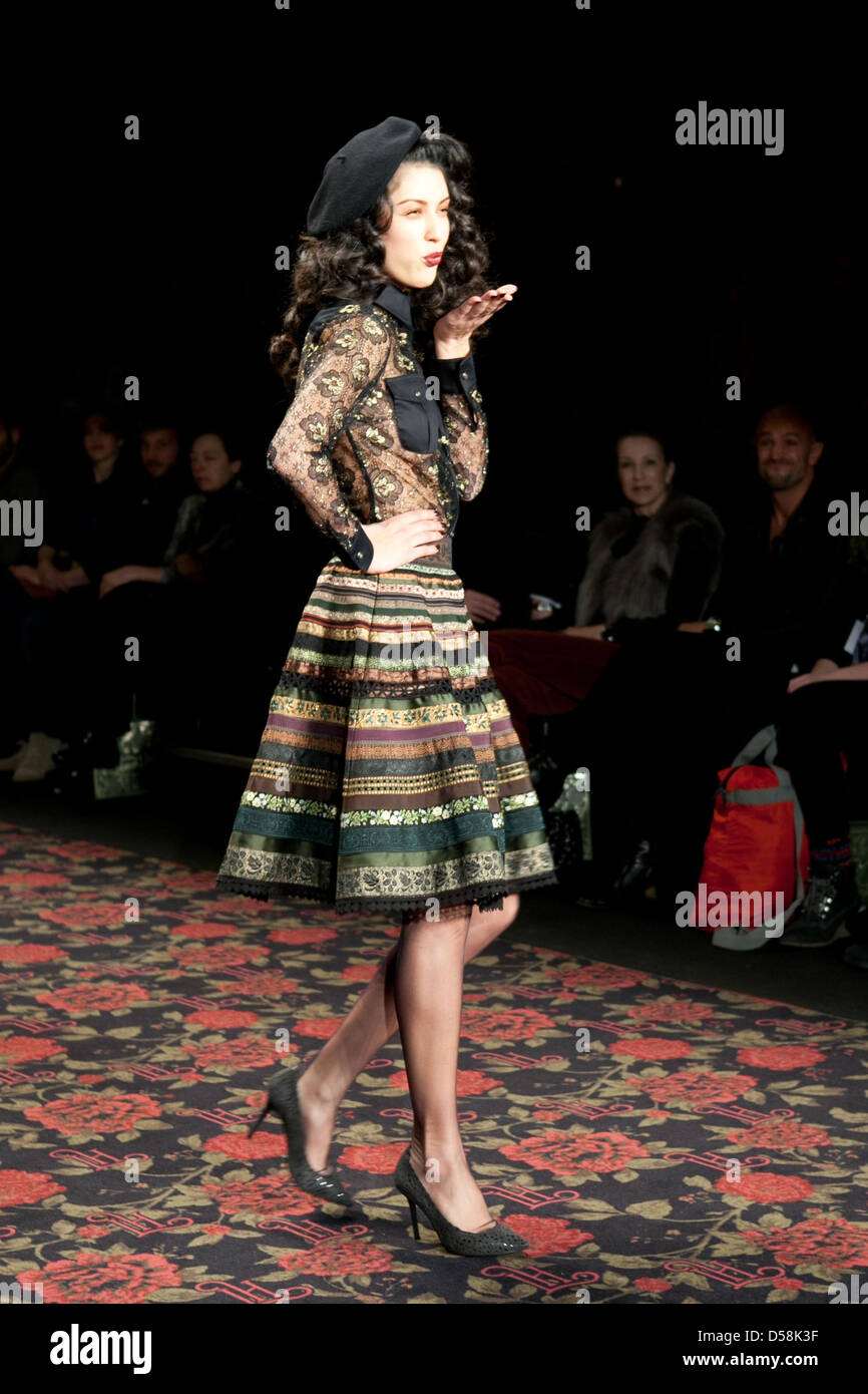 Model Rebecca Mir at Mercedes-Benz Fashion Week Berlin Autumn/Winter