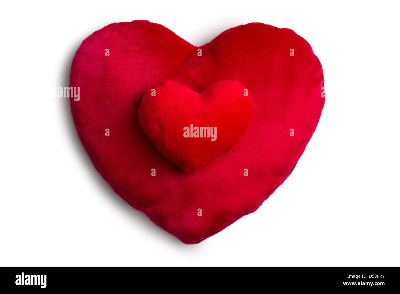 plush heart on white background Stock Photo