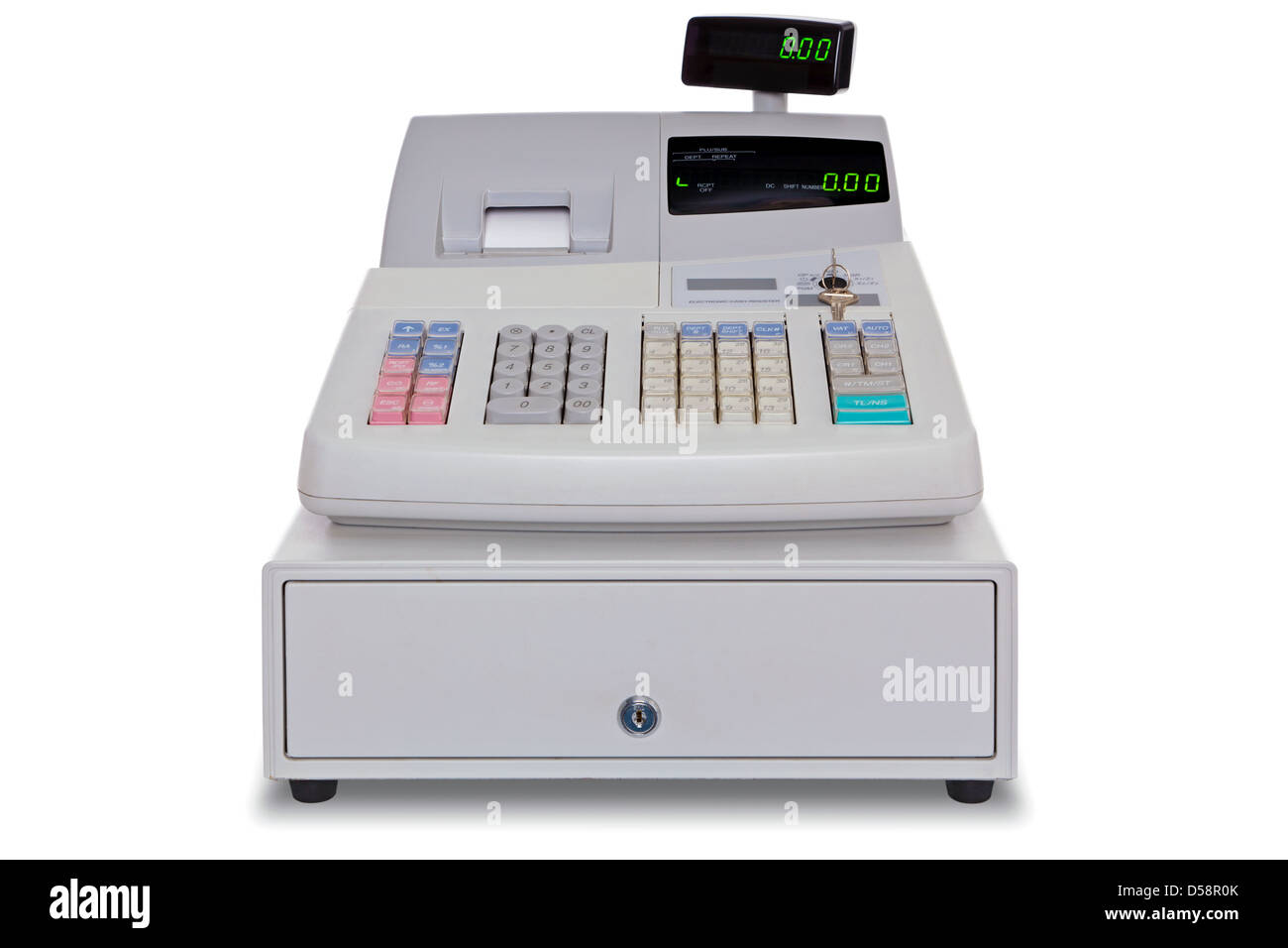 Electronic cash register isolated on a white background with clipping path. Stock Photo
