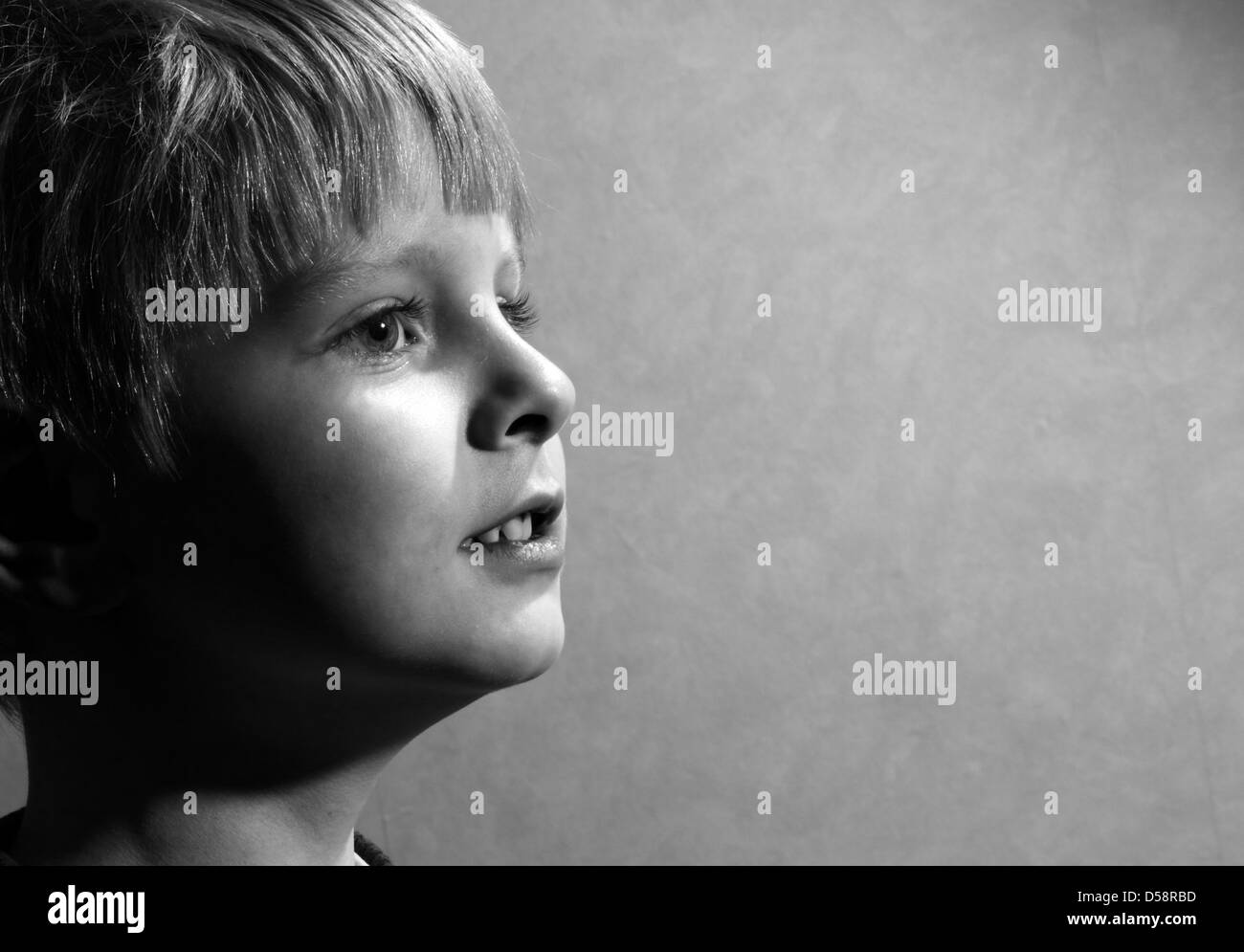 little boy, isolated on gray Stock Photo