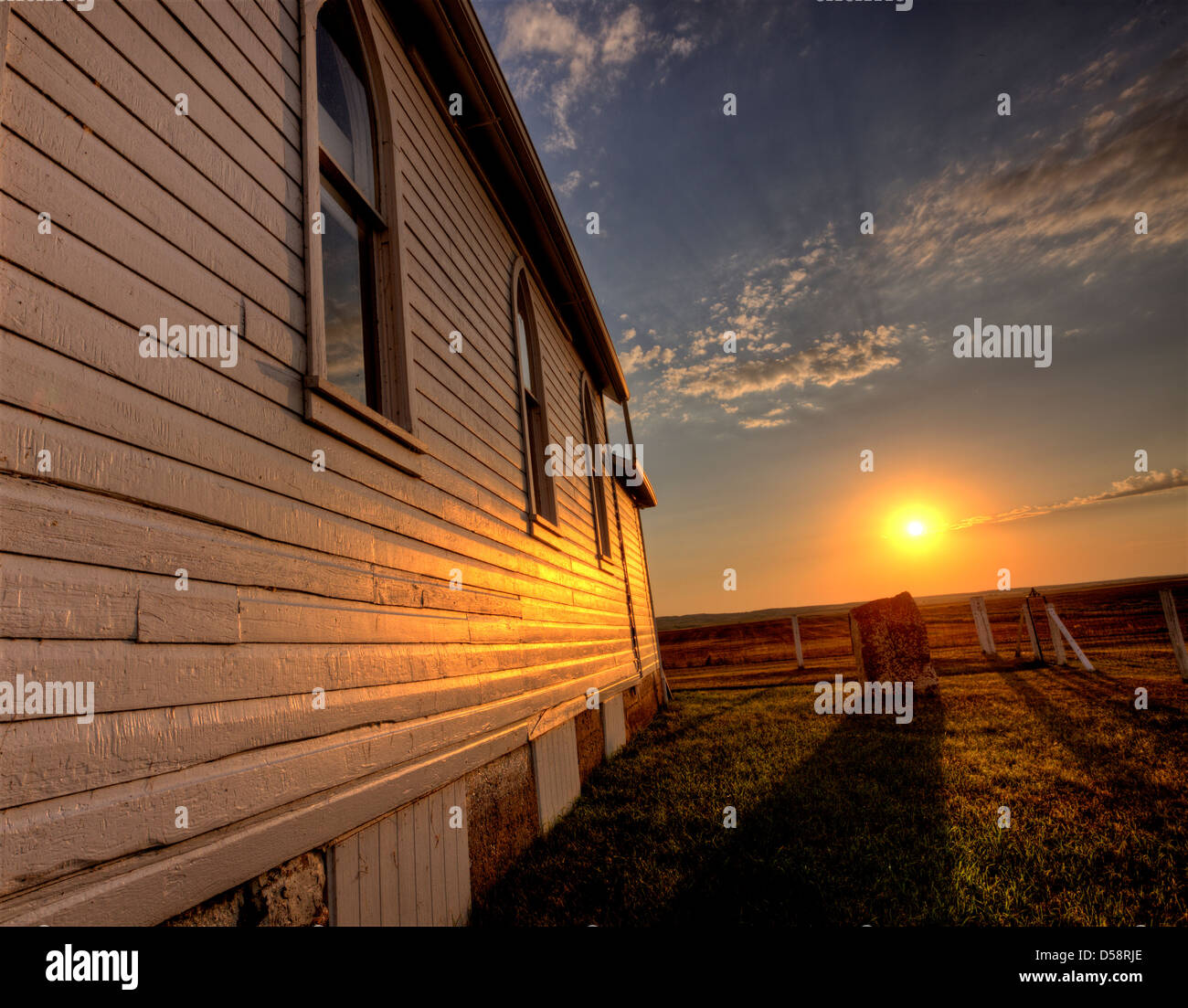 Storm Clouds Saskatchewan with country church at sunset Stock Photo - Alamy