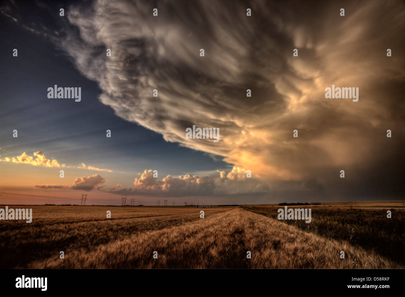 Storm Clouds Saskatchewan billowing clouds at sunset Stock Photo - Alamy