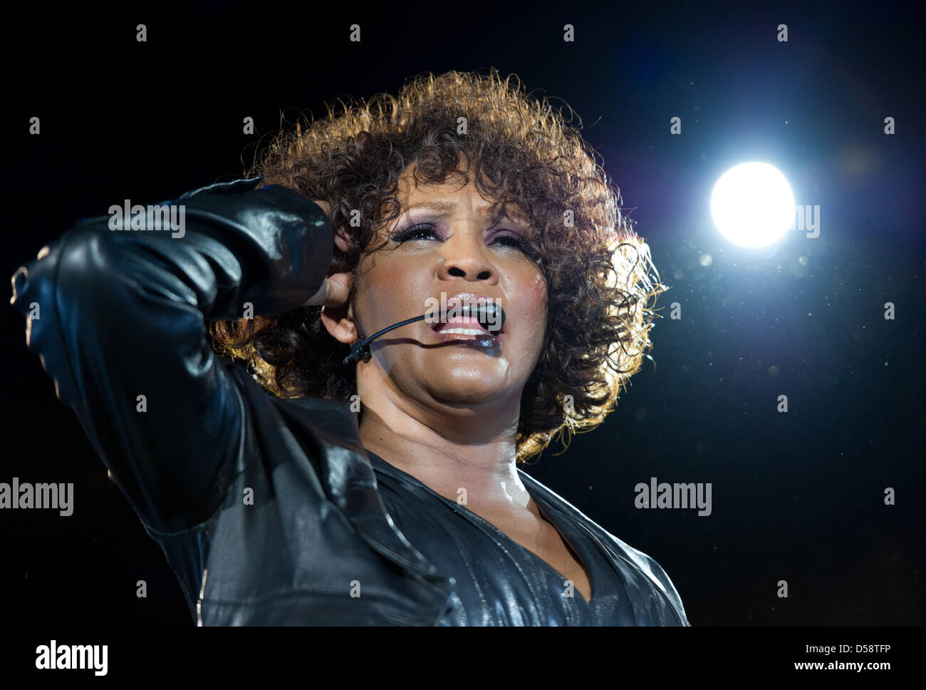 US singer Whitney Houston performs during a concert at HannsMartin