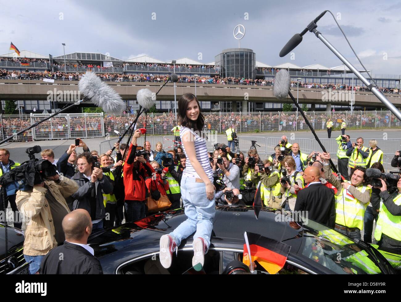 Lena Meyer-Landrut, winner of the Eurovision Song Contest, is recieved ...