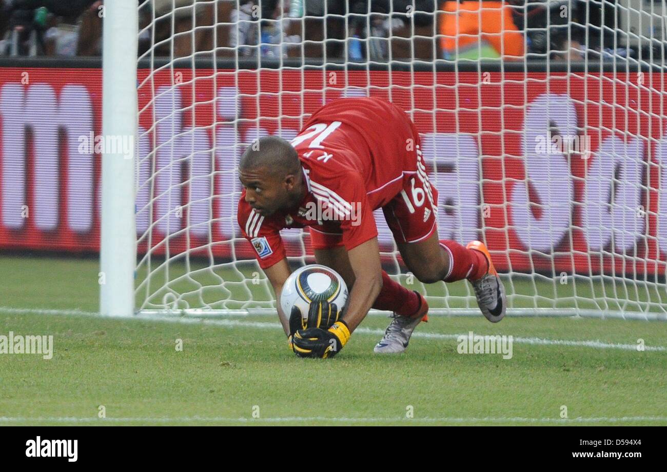 South Africa's goalkeeper Itumeleng Khune catches the ball during the