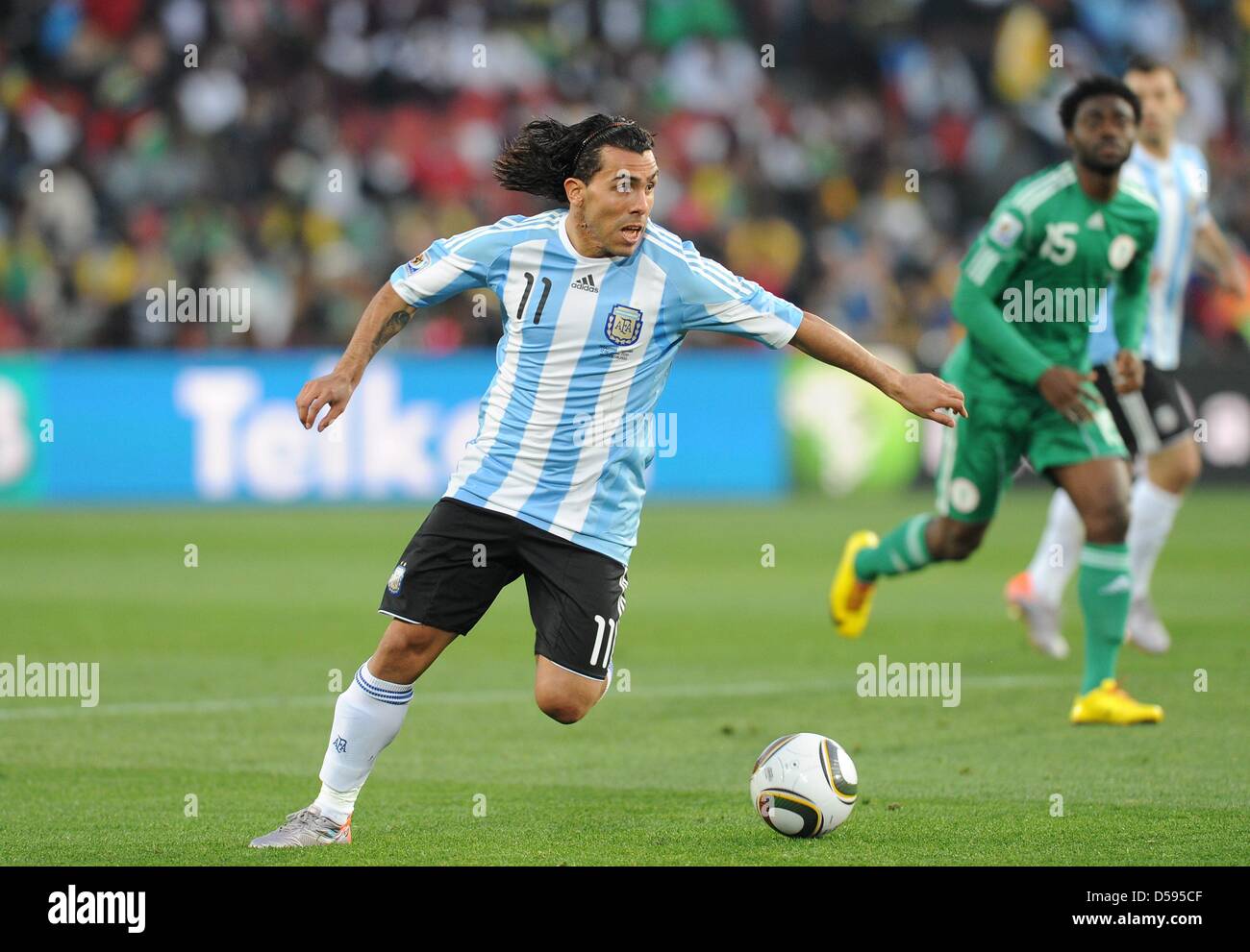 Argentina's Carlos Tevez in action during the 2010 FIFA World Cup