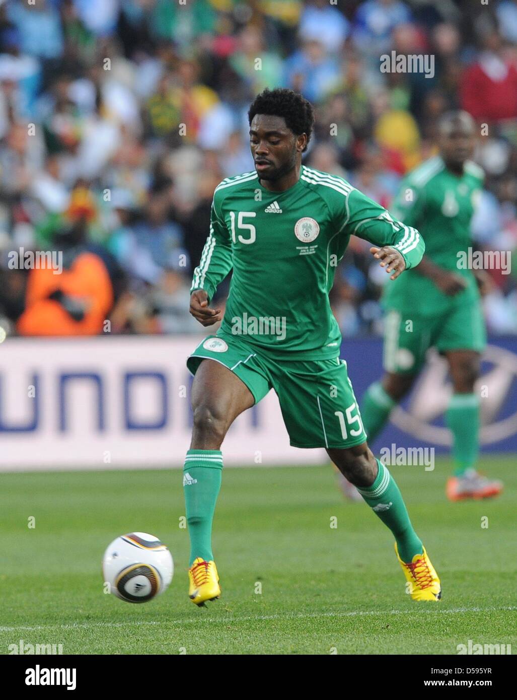 Nigeria's Lukman Haruna in action during the 2010 FIFA World Cup group ...