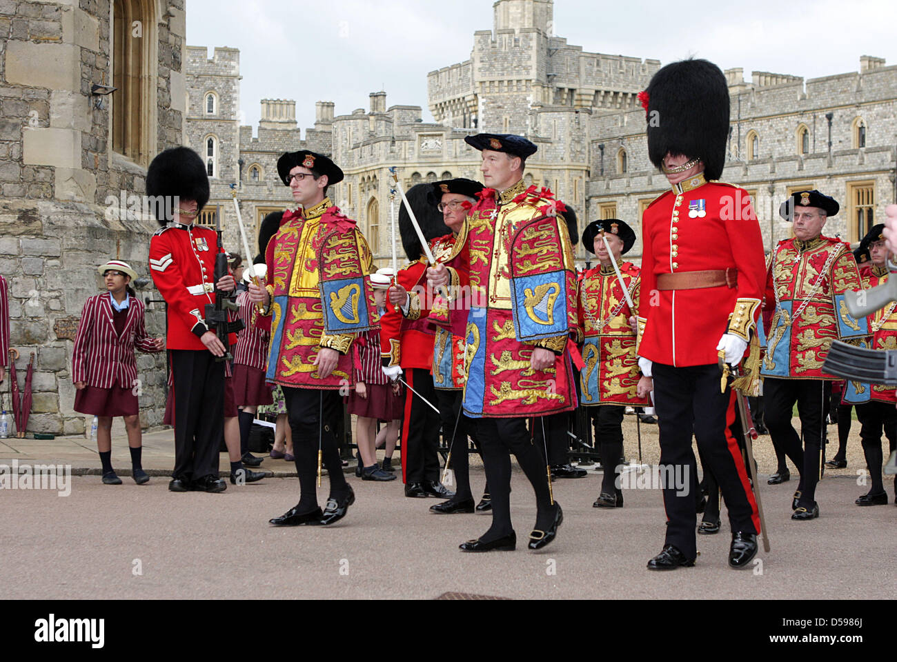 At the procession of garter knights to st chapel hires stock