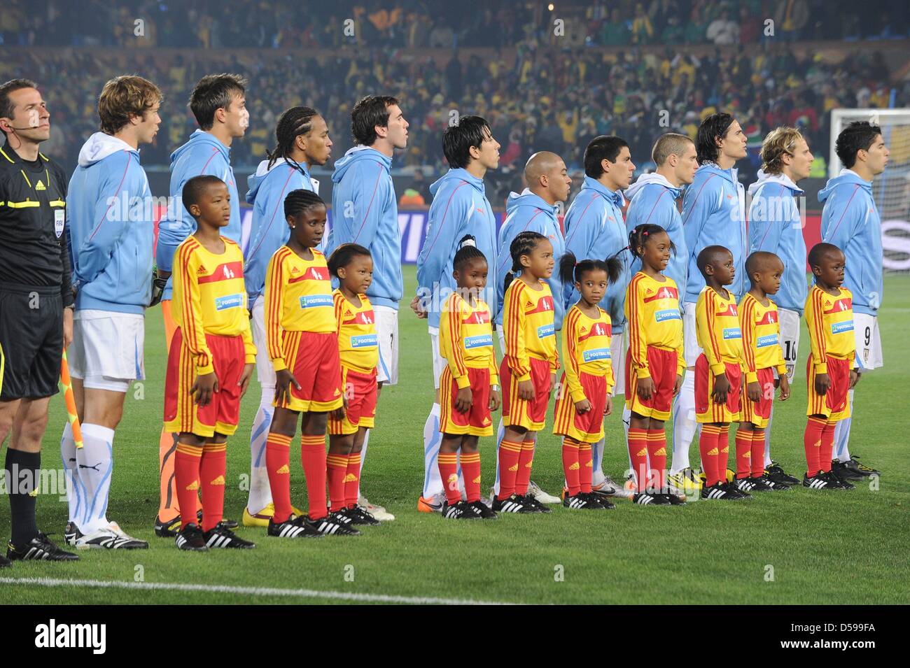 Uruguay S Team Listen To The National Anthem During The 10 Fifa World Cup Group A Match Between South Africa And Uruguay At Loftus Versfeld Stadium In Pretoria South Africa 16 June 10 Uruguay S Team Listen To The National Anthem During The 10 Fifa World Cup Group A Match Between South Africa And Uruguay At Loftus Versfeld Stadium In Pretoria South Africa 16 June 10