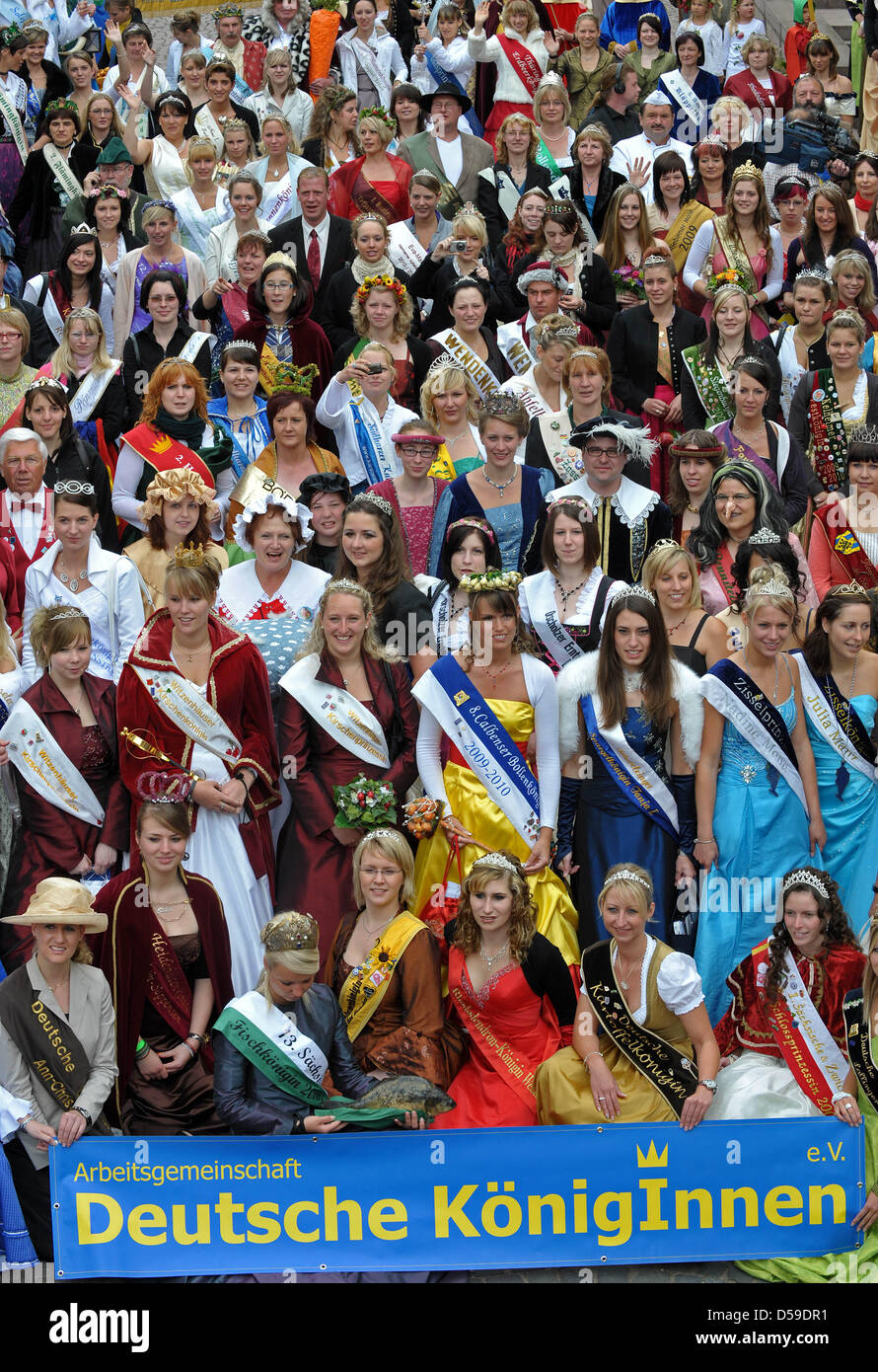 Some 200 queens representing various regions and products line up for a