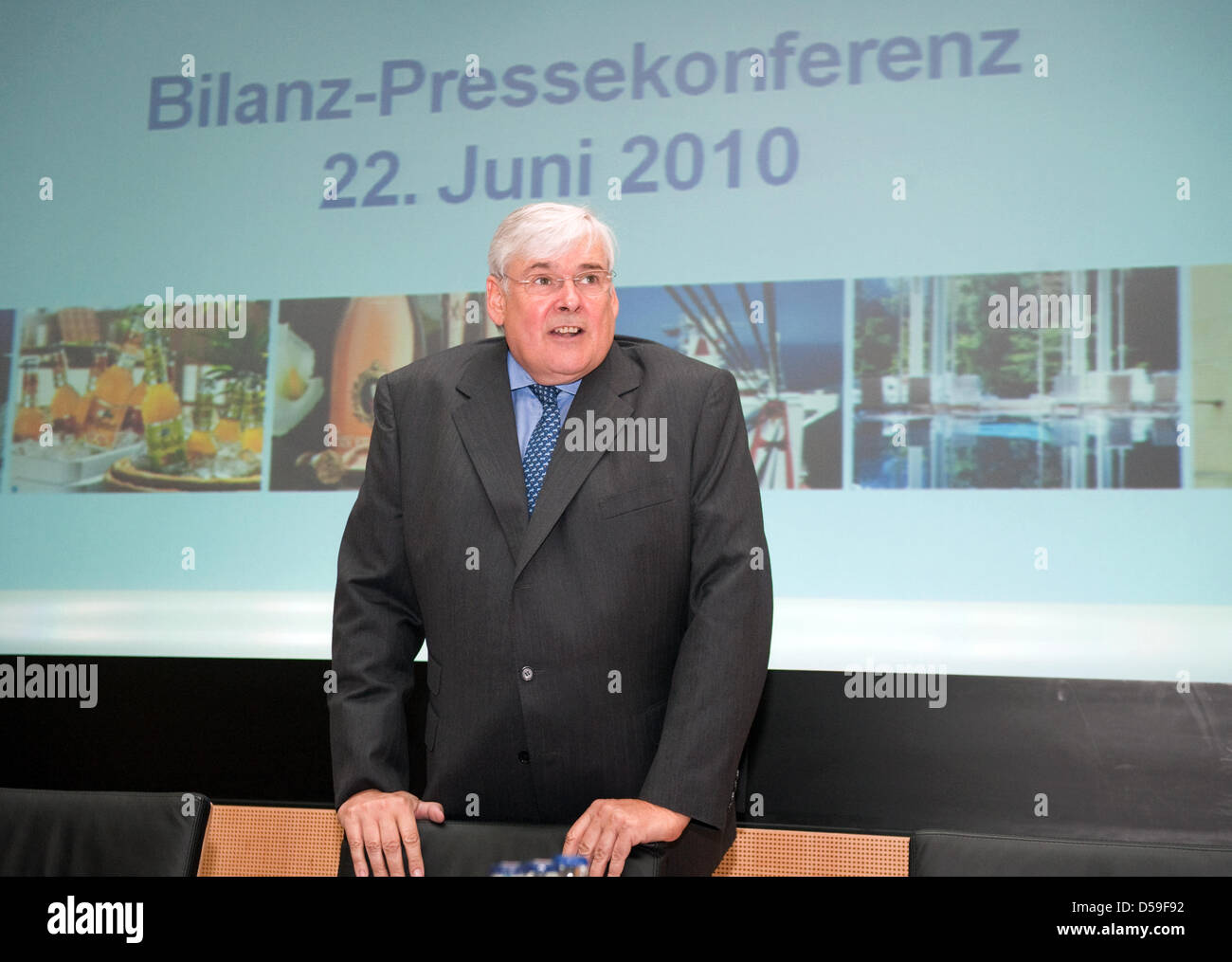 Richard Oetker arrives at the balance press conference of his company