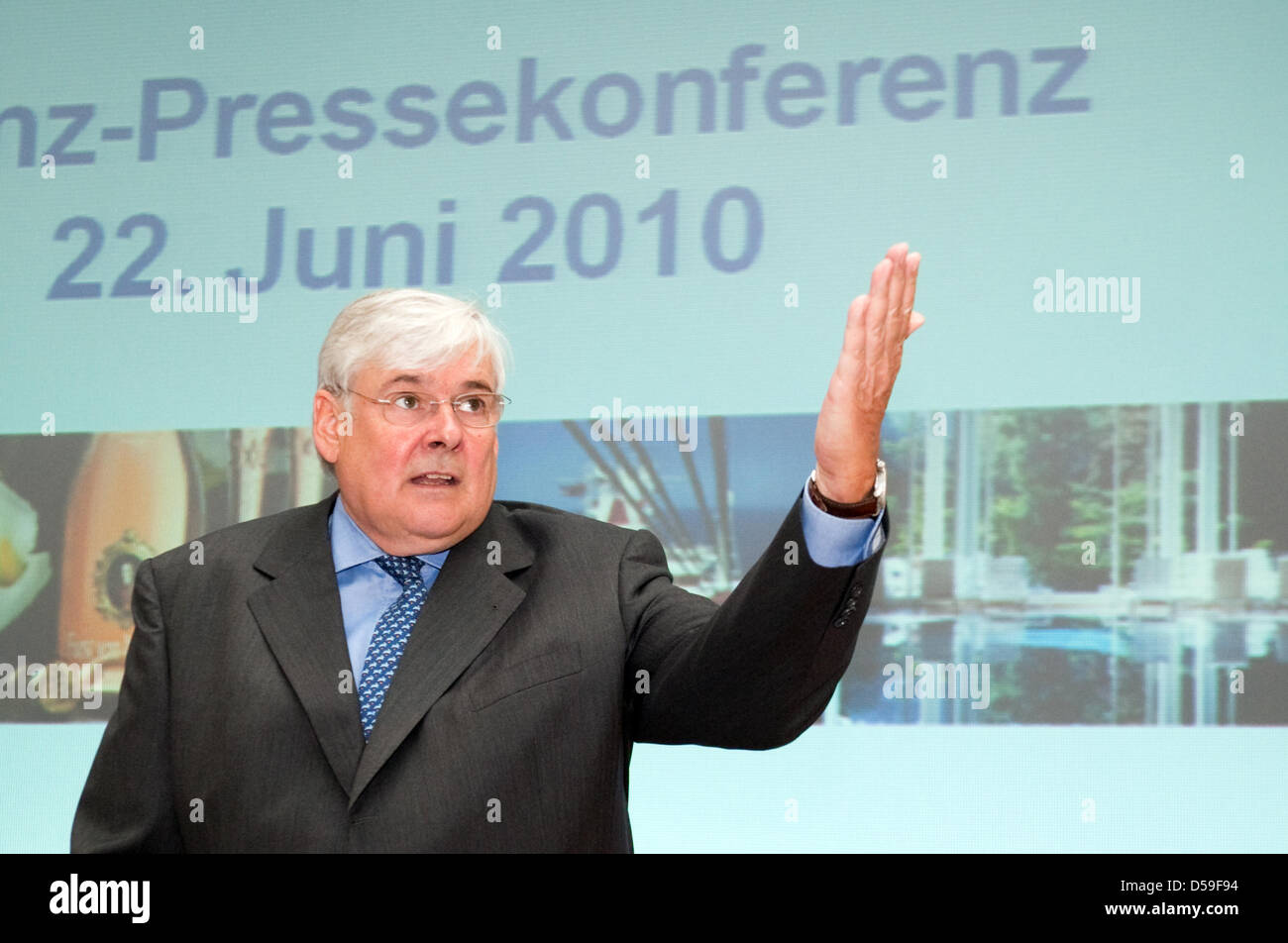 Richard Oetker arrives at the balance press conference of his company