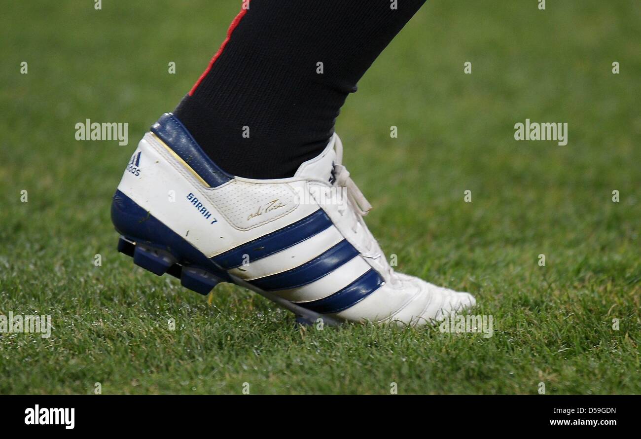 The shoe of german Bastian Schweinsteiger during the FIFA World Cup 2010  group D match between Ghana and Germany at the Soccer City Stadium in  Johannesburg, South Africa 23 June 2010. Photo: